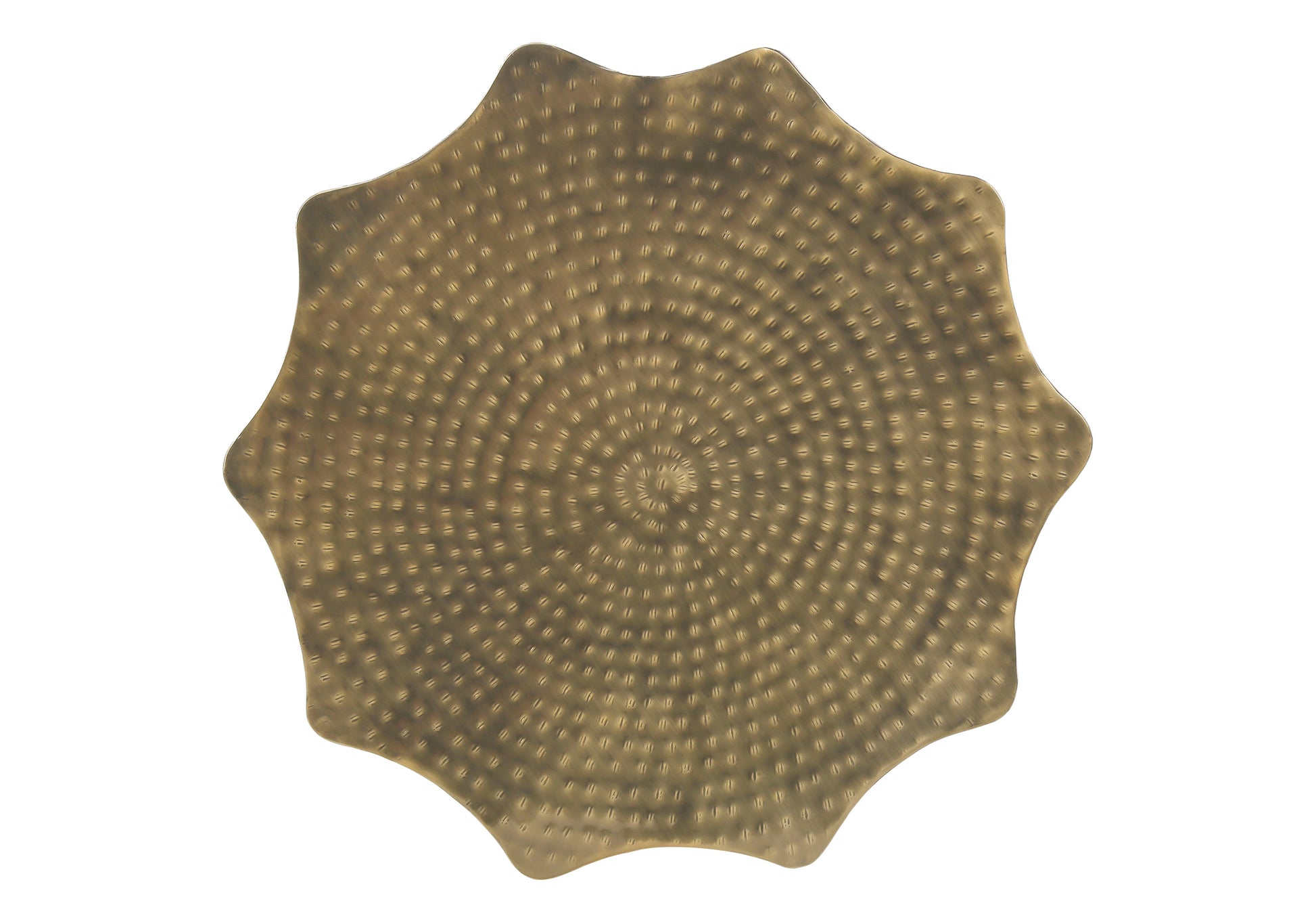 Accent Table 22"H Gold Iron Drum-Accent Table-DECOROLALA