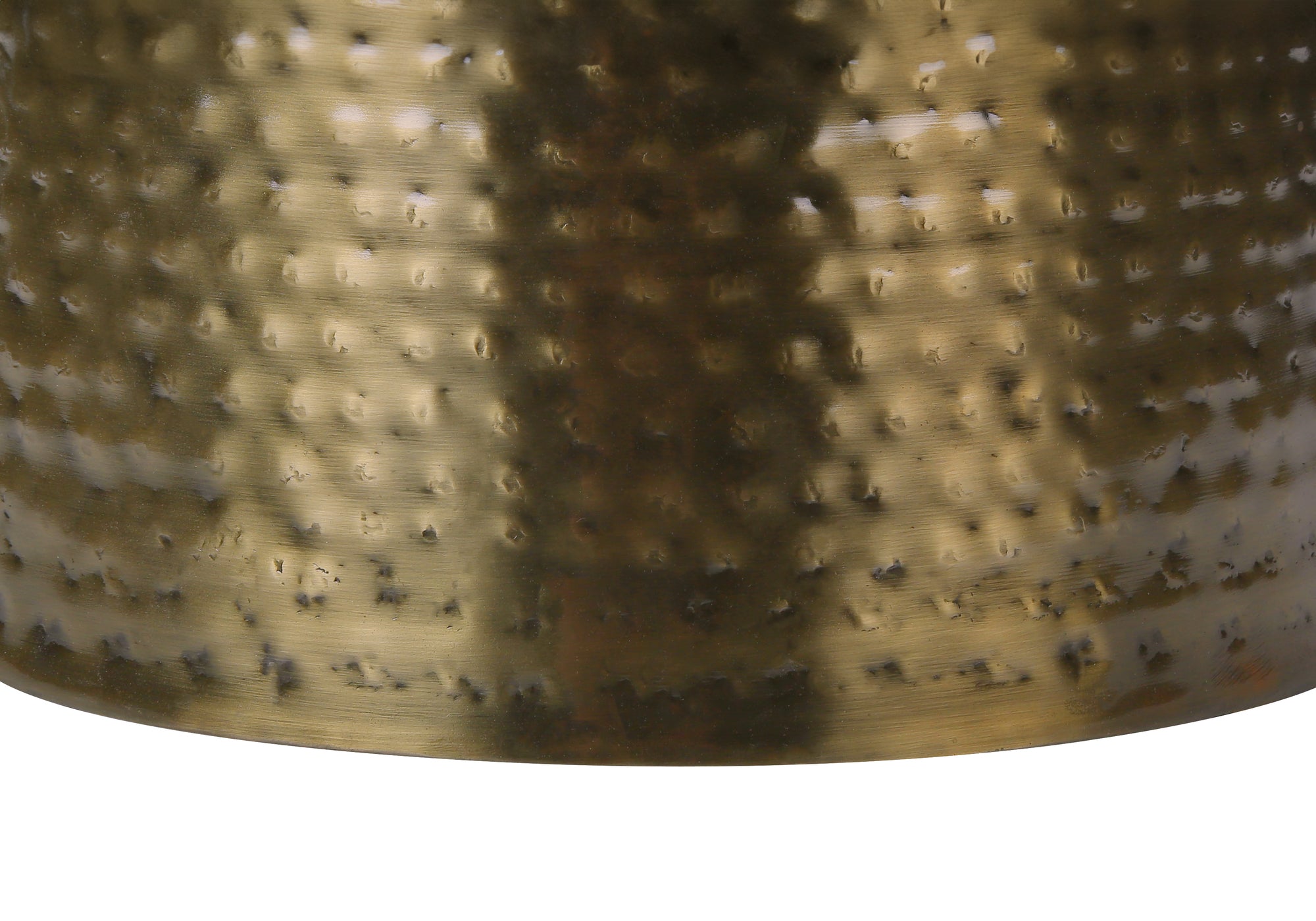 Accent Table - 22"H Gold Iron Drum-Accent Table-DECOROLALA