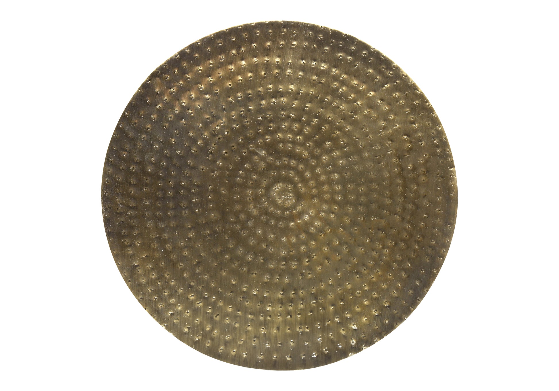 Accent Table - 22"H Gold Iron Drum-Accent Table-DECOROLALA