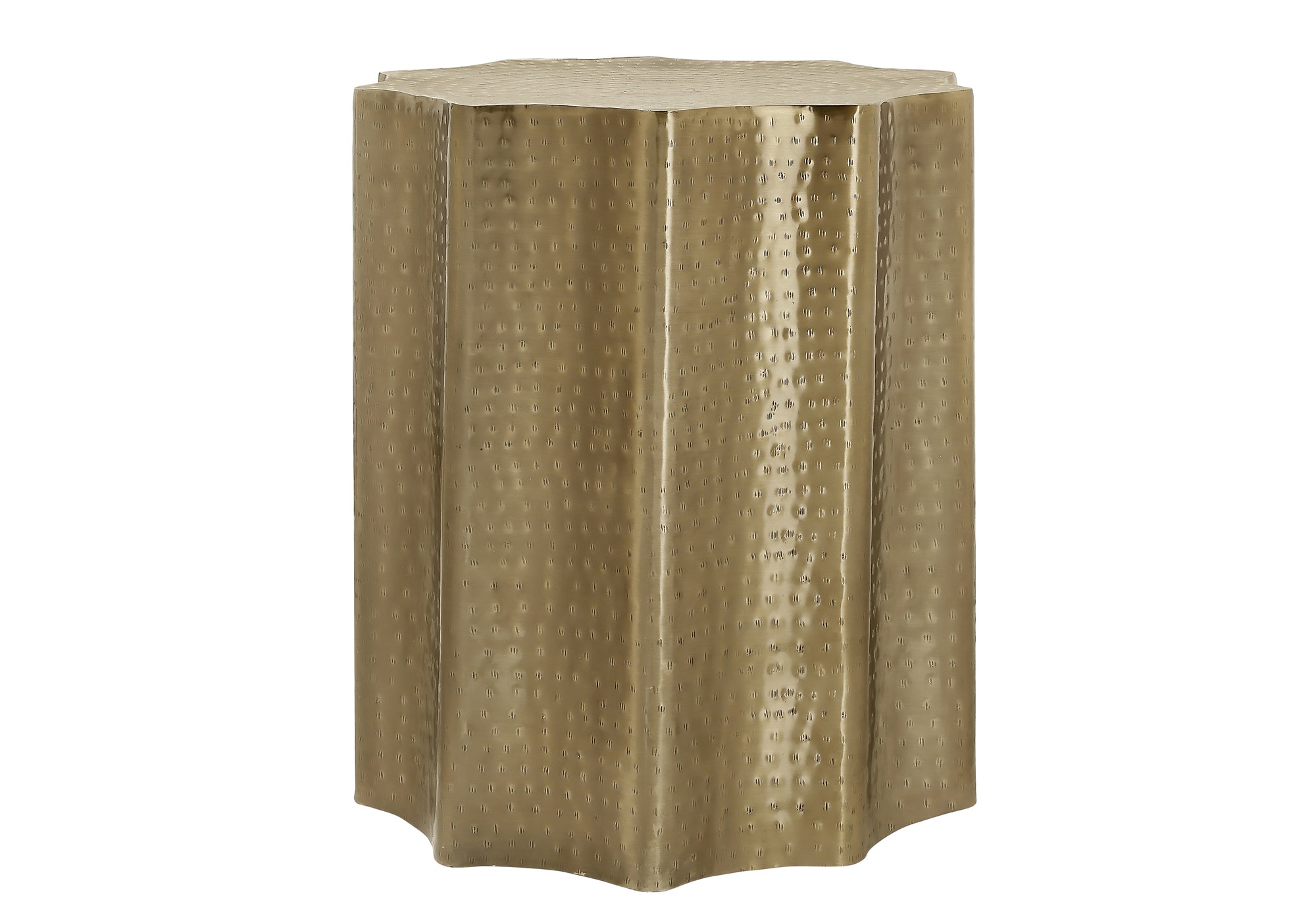 Accent Table 22"H Gold Iron Drum-Accent Table-DECOROLALA
