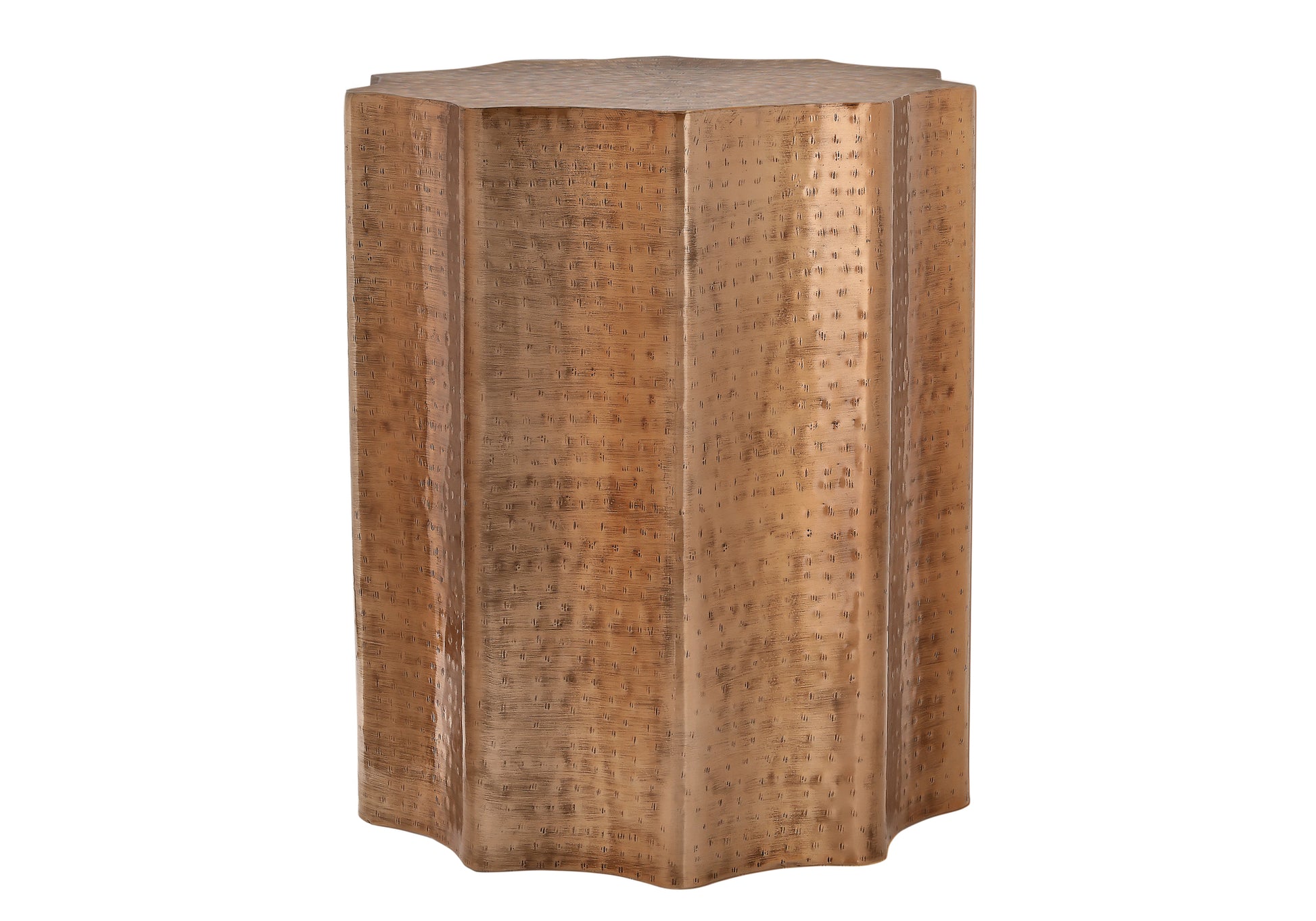 Accent Table 22"H Gold Iron Drum-Accent Table-DECOROLALA