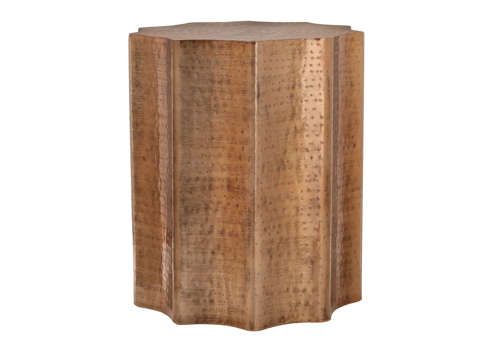 Accent Table 22"H Gold Iron Drum-Accent Table-DECOROLALA