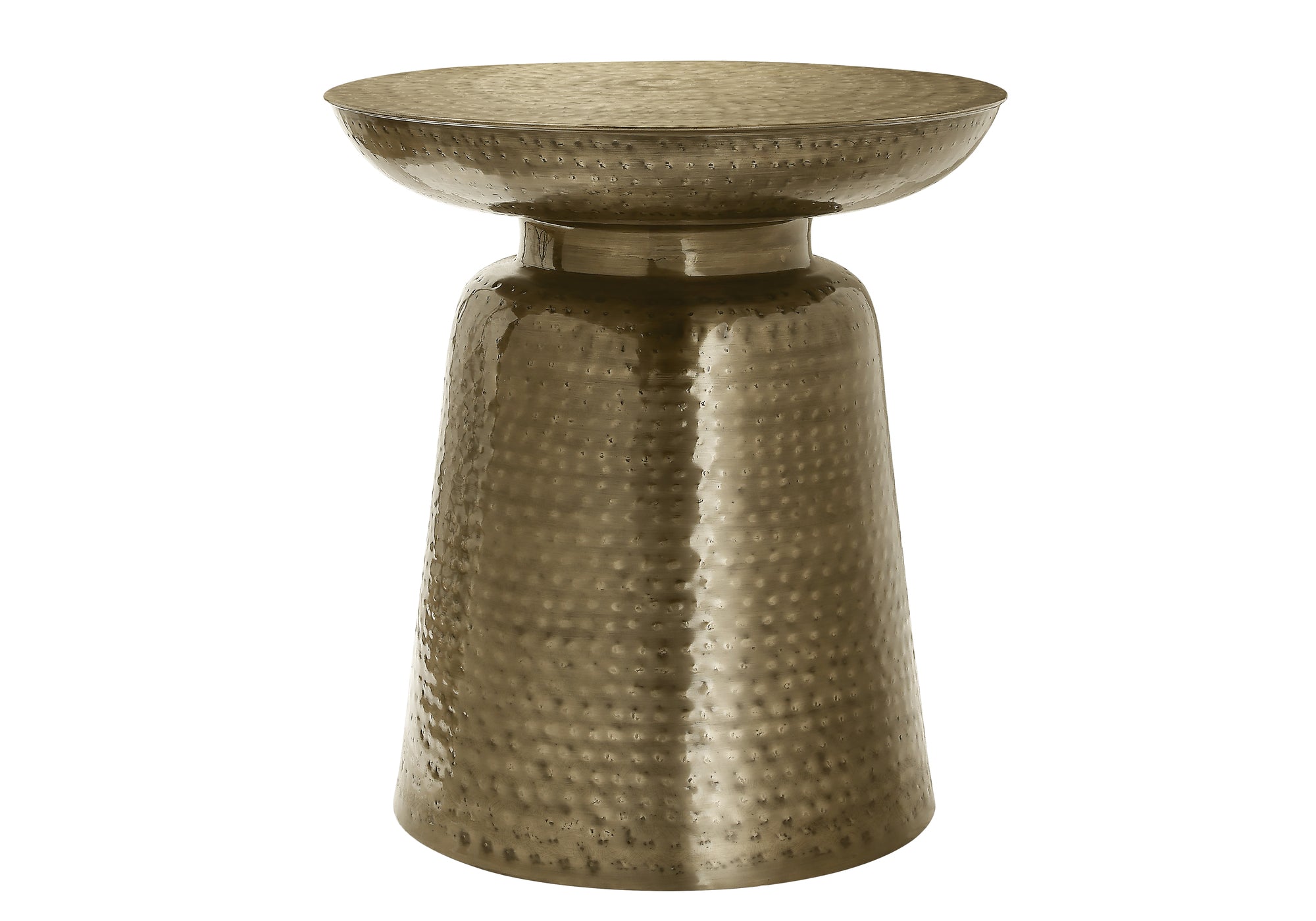 Accent Table - 22"H Gold Iron Drum-Accent Table-DECOROLALA