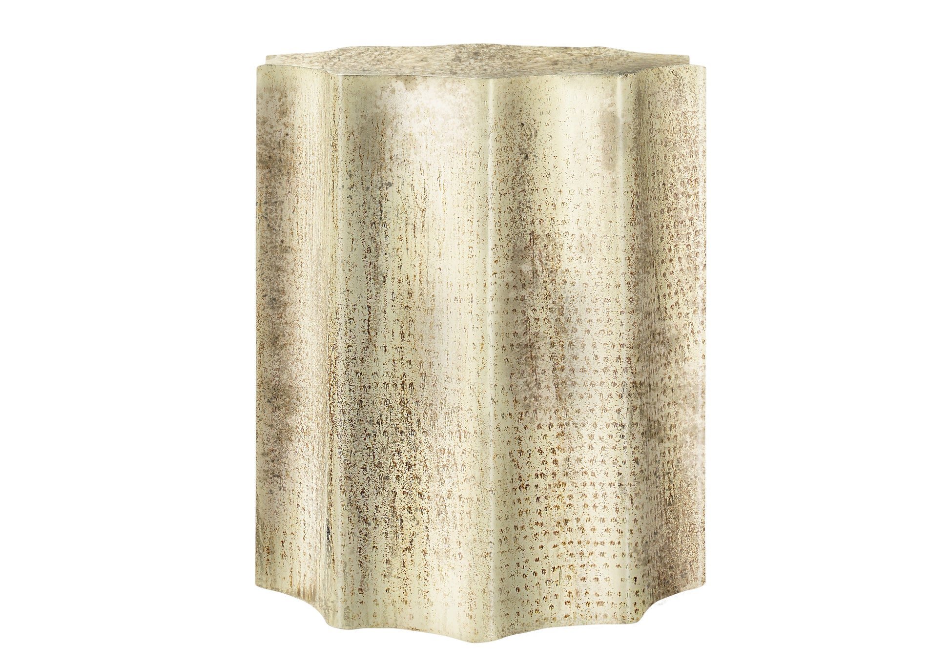 Accent Table 22"H Gold Iron Drum-Accent Table-DECOROLALA