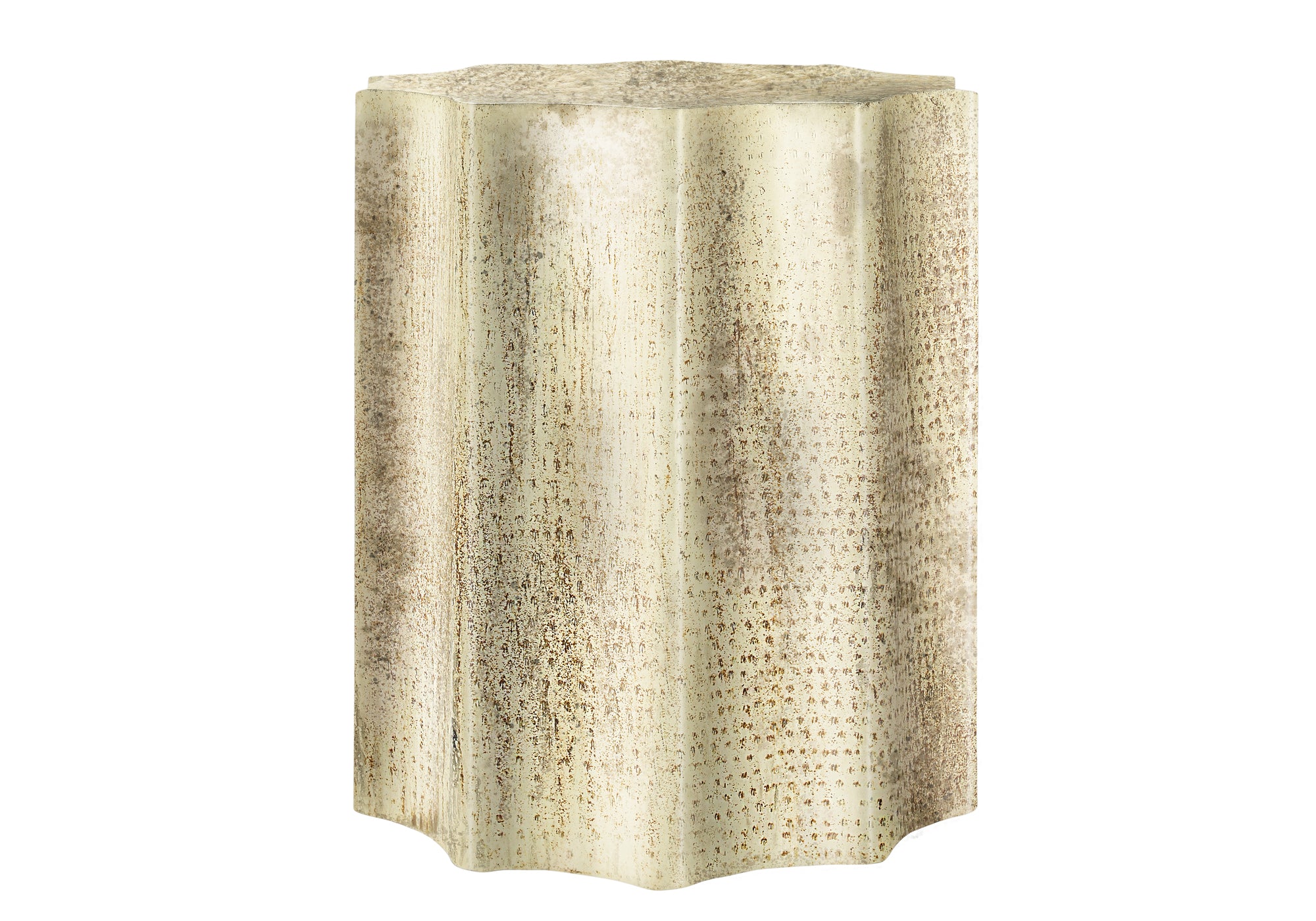Accent Table 22"H Gold Iron Drum-Accent Table-DECOROLALA