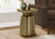 Accent Table - 22"H Gold Iron Drum-Accent Table-DECOROLALA