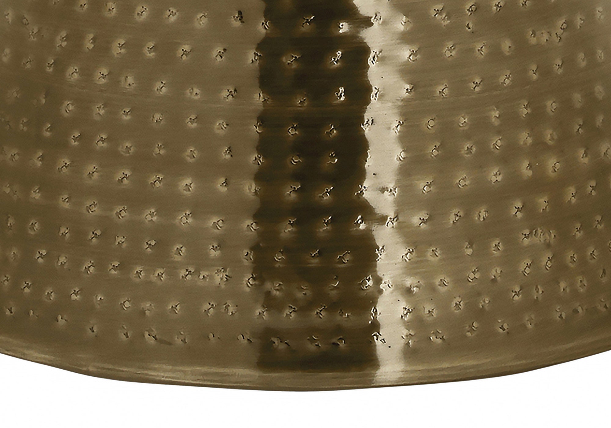 Accent Table - 22"H / Gold Iron Metal Drum End Table-Accent Table-DECOROLALA