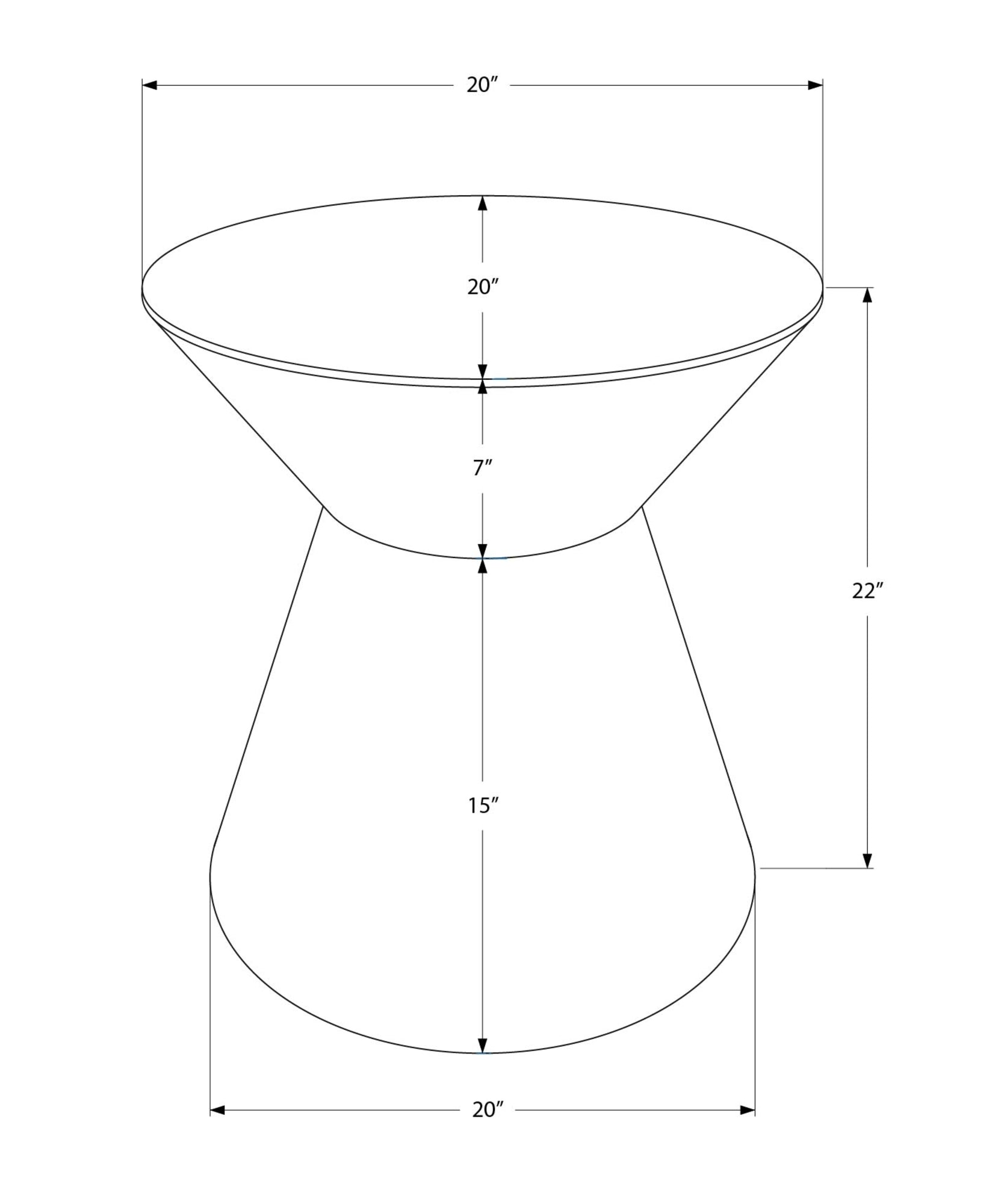Accent Table - 22"H / Gold Iron Metal Drum End Table-Accent Table-DECOROLALA