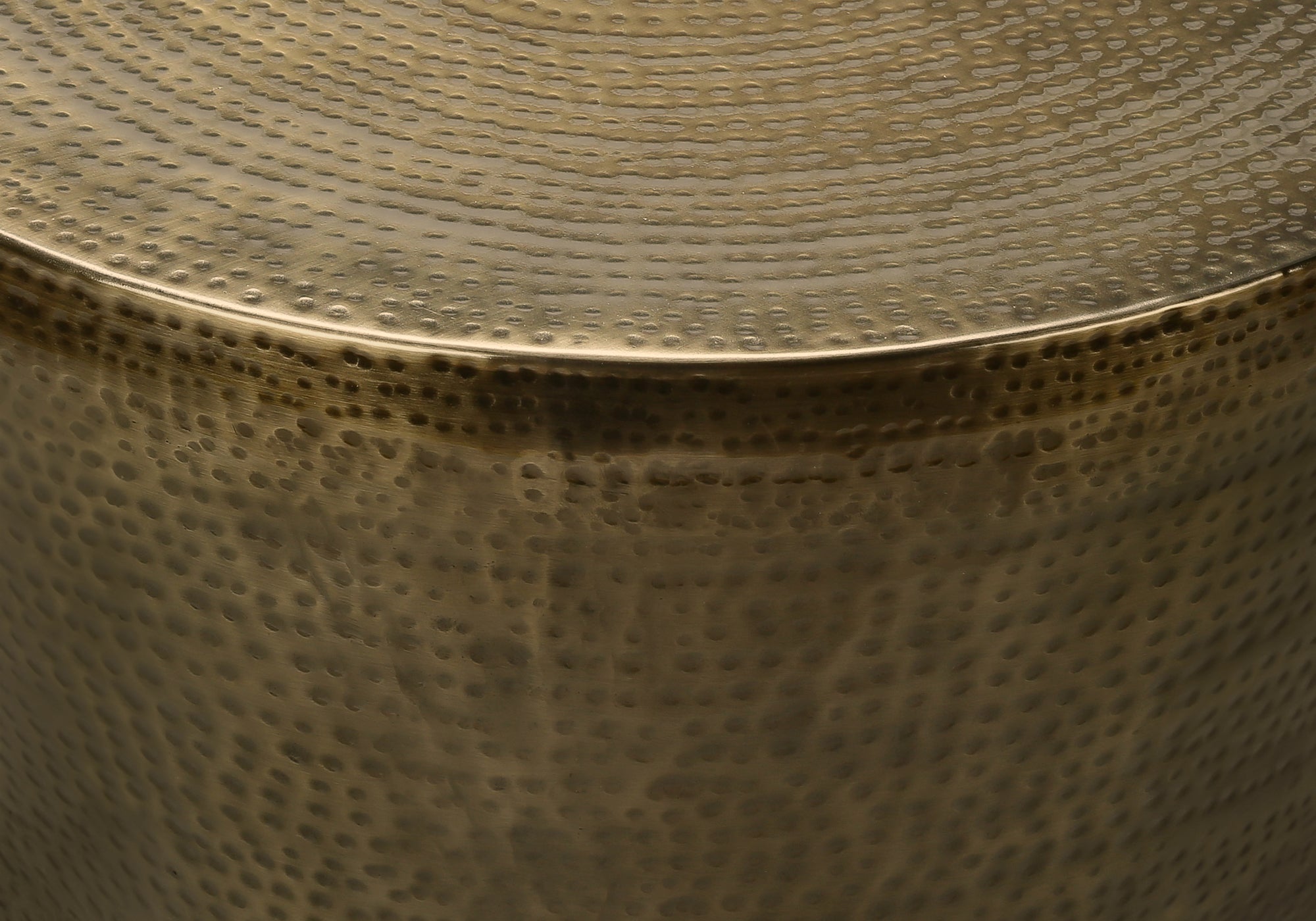 Accent Table - 22"H Gold Metal Drum-Accent Table-DECOROLALA
