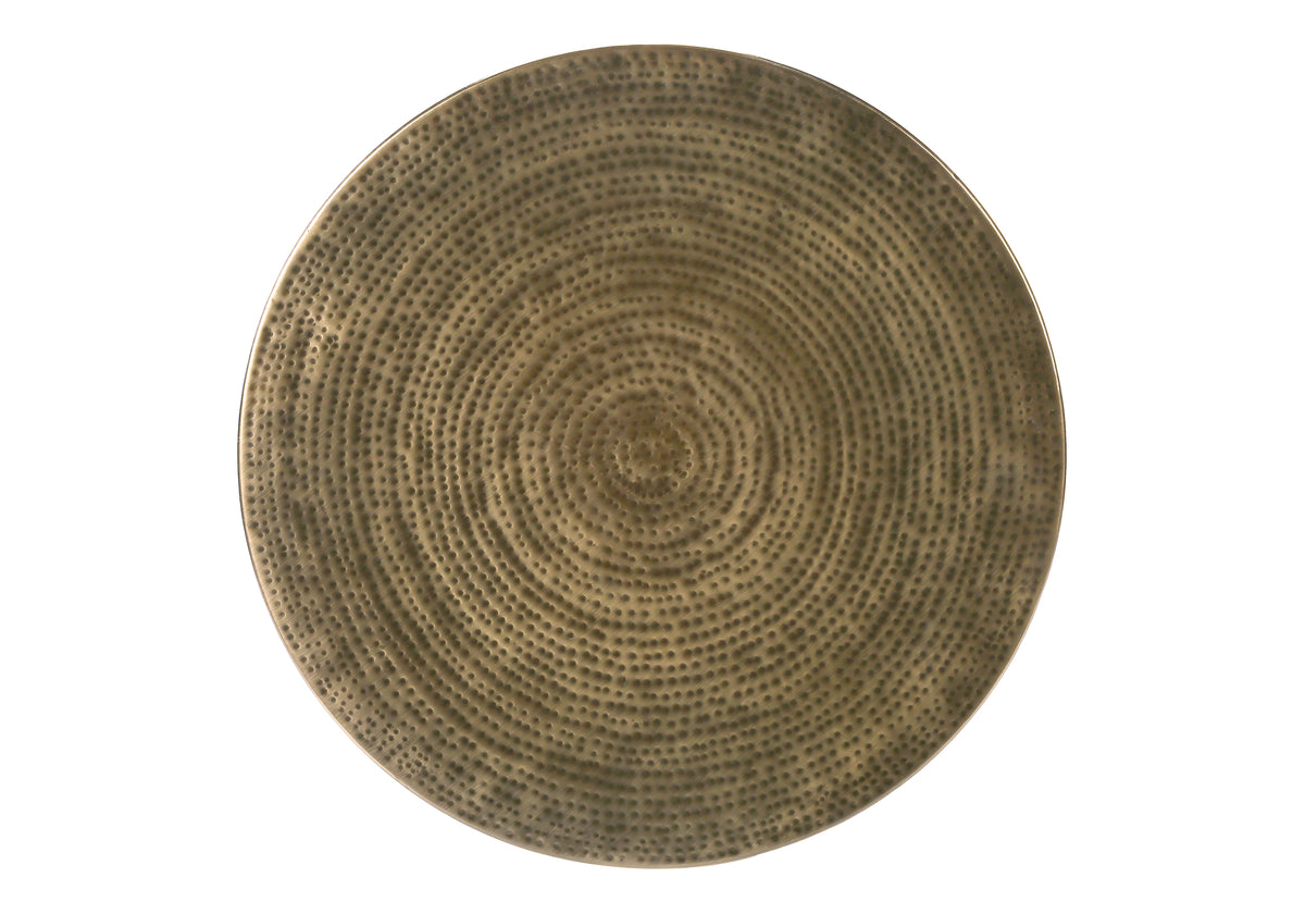 Accent Table - 22"H Gold Metal Drum-Accent Tables-DECOROLALA