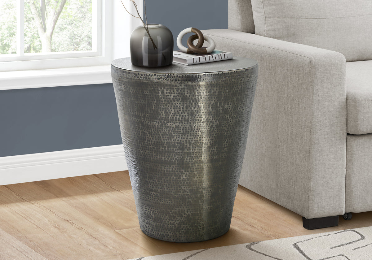 Accent Table - 22"H Gold Metal Drum-Accent Tables-DECOROLALA