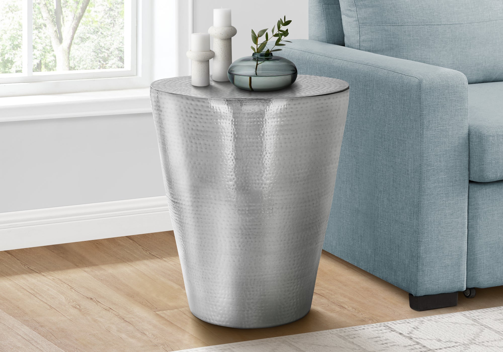 Accent Table - 22"H / Metal Drum End Table-Accent Table-DECOROLALA