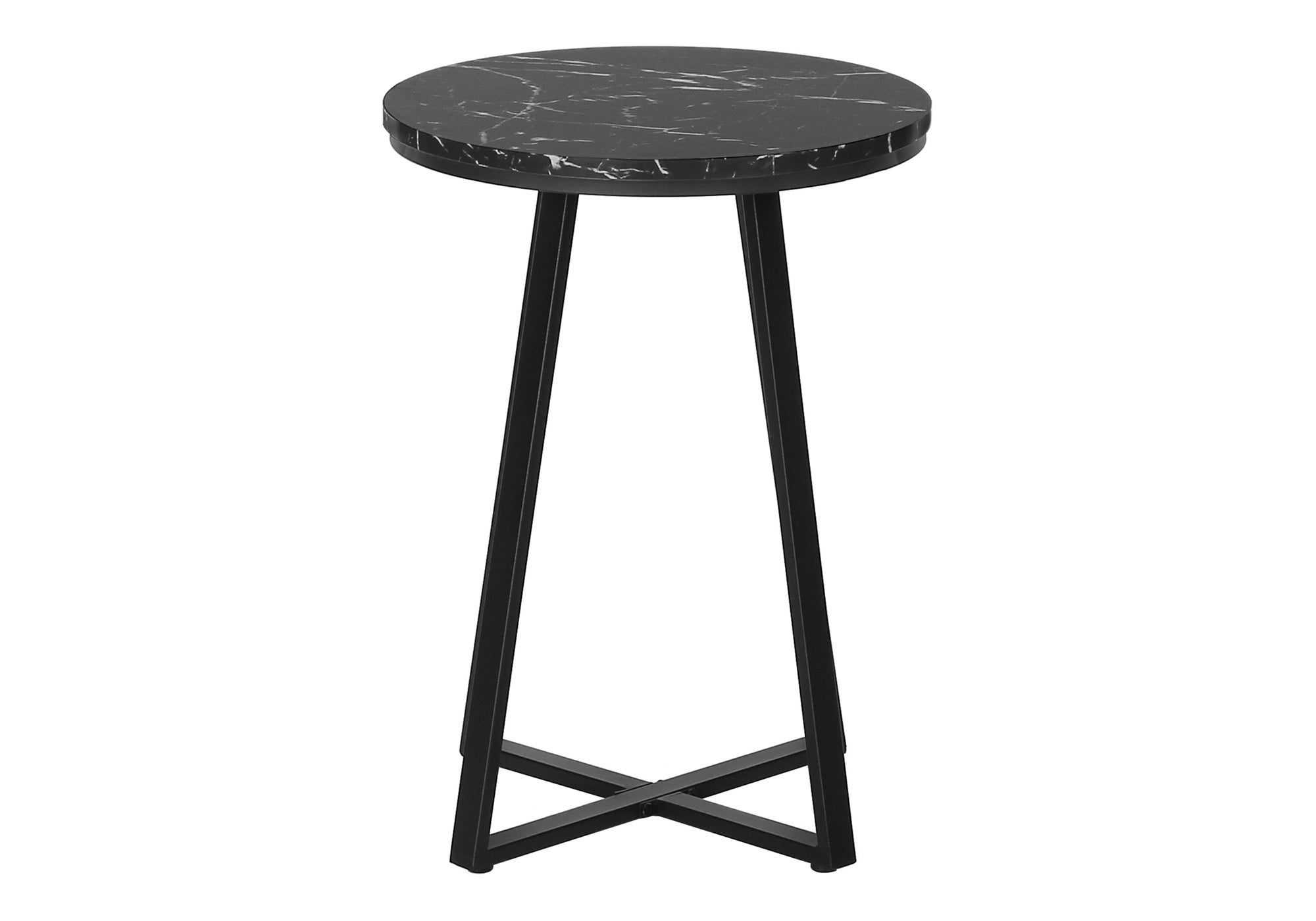 Accent Table 22"H Round Black Side Table-Accent Table-DECOROLALA