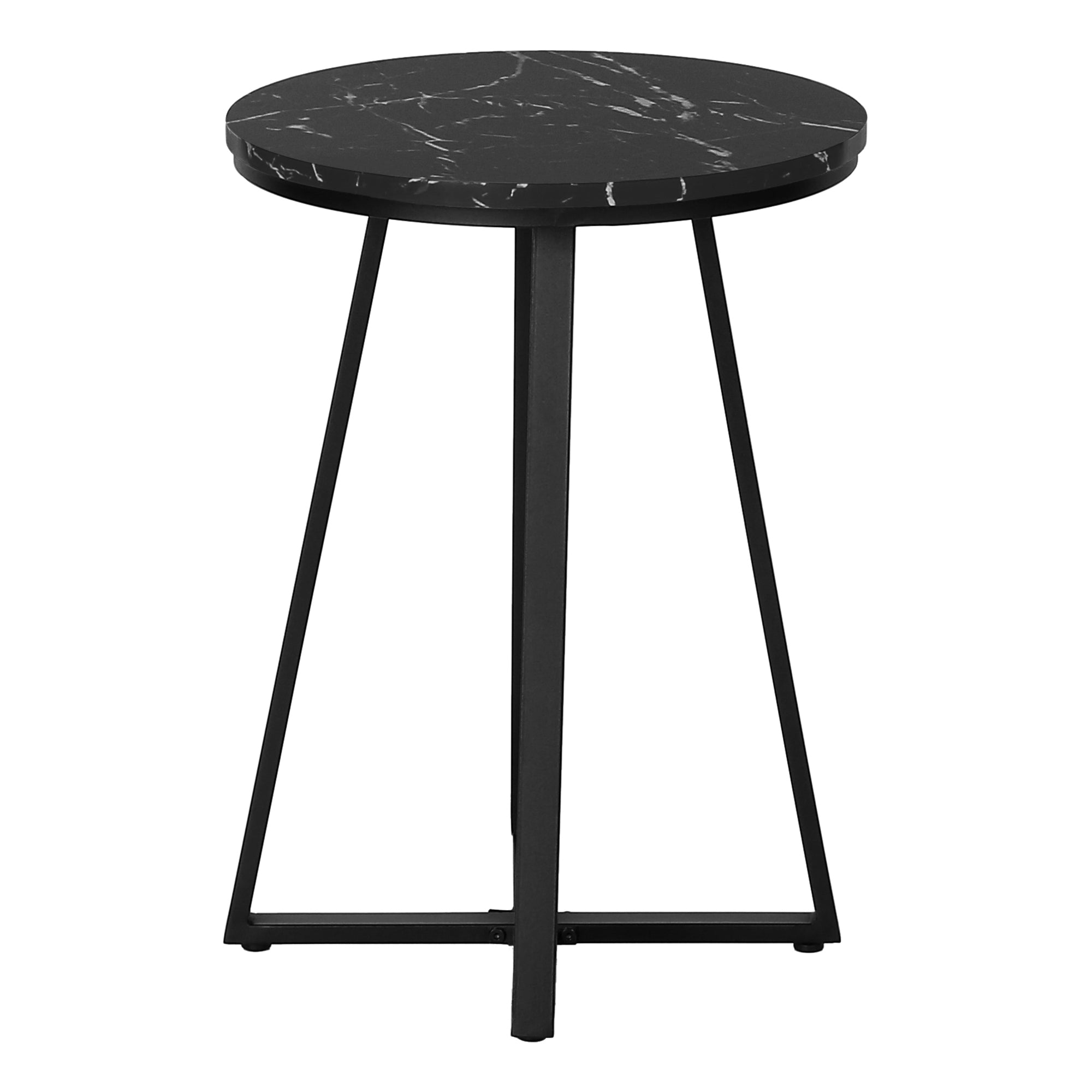 Accent Table 22"H Round Black Side Table-Accent Table-DECOROLALA