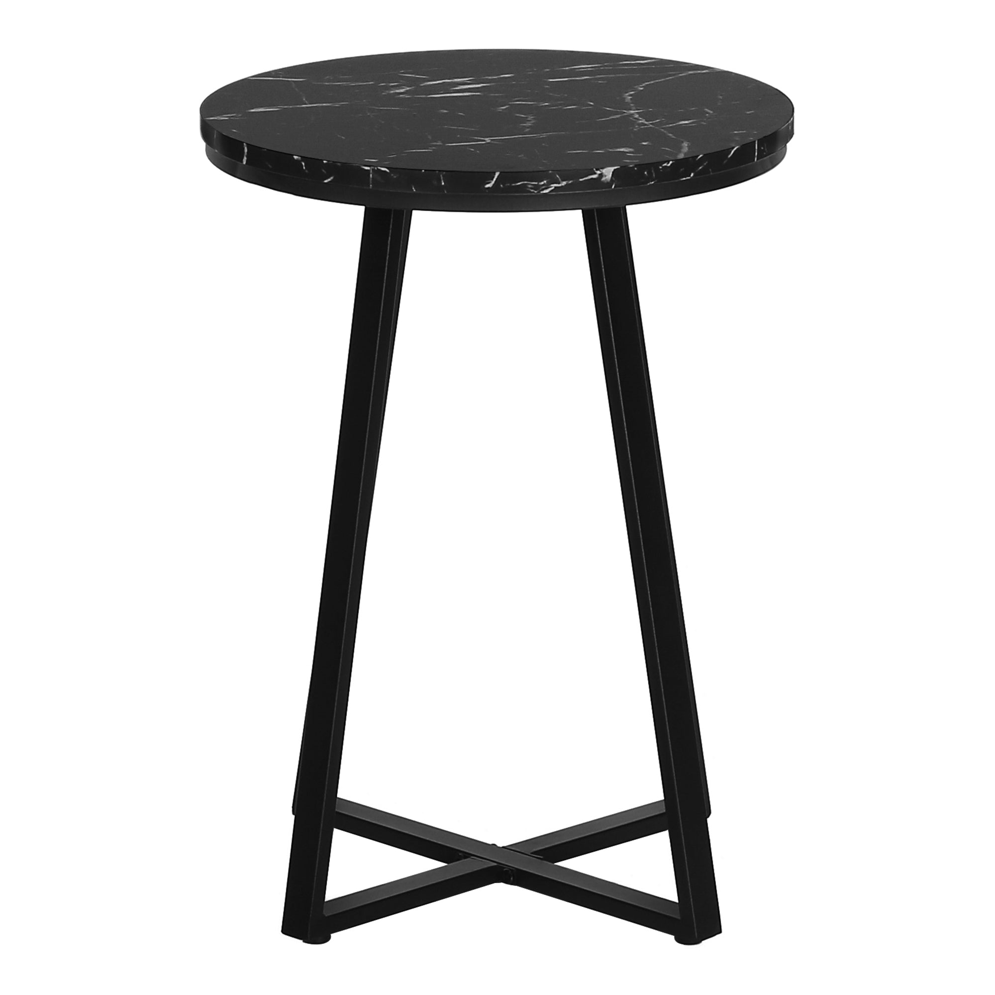 Accent Table 22"H Round Black Side Table-Accent Table-DECOROLALA