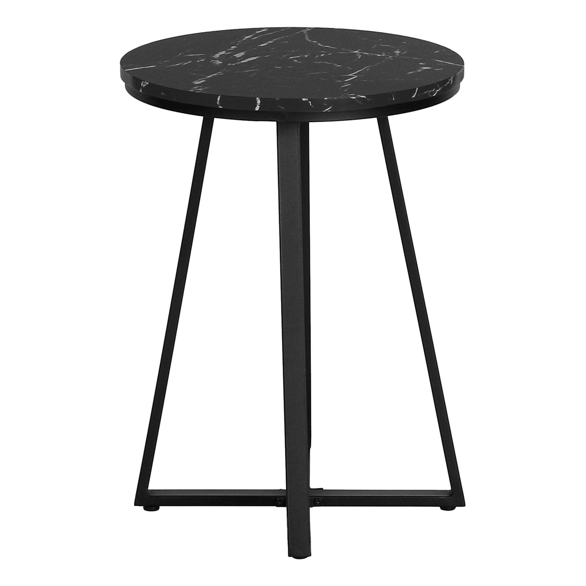 Accent Table 22"H Round Black Side Table-Accent Table-DECOROLALA