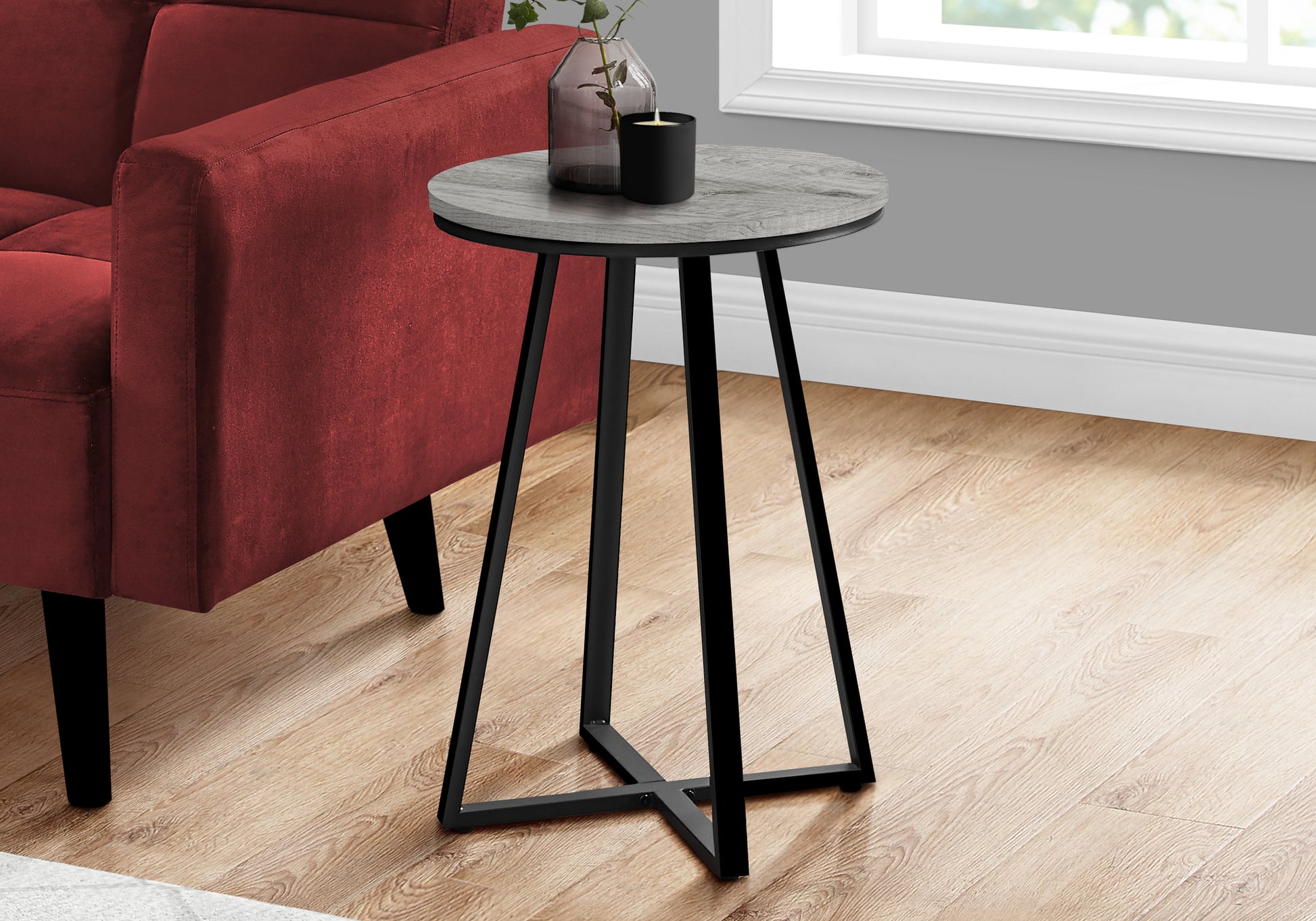 Accent Table 22"H Round Black Side Table-Accent Table-DECOROLALA