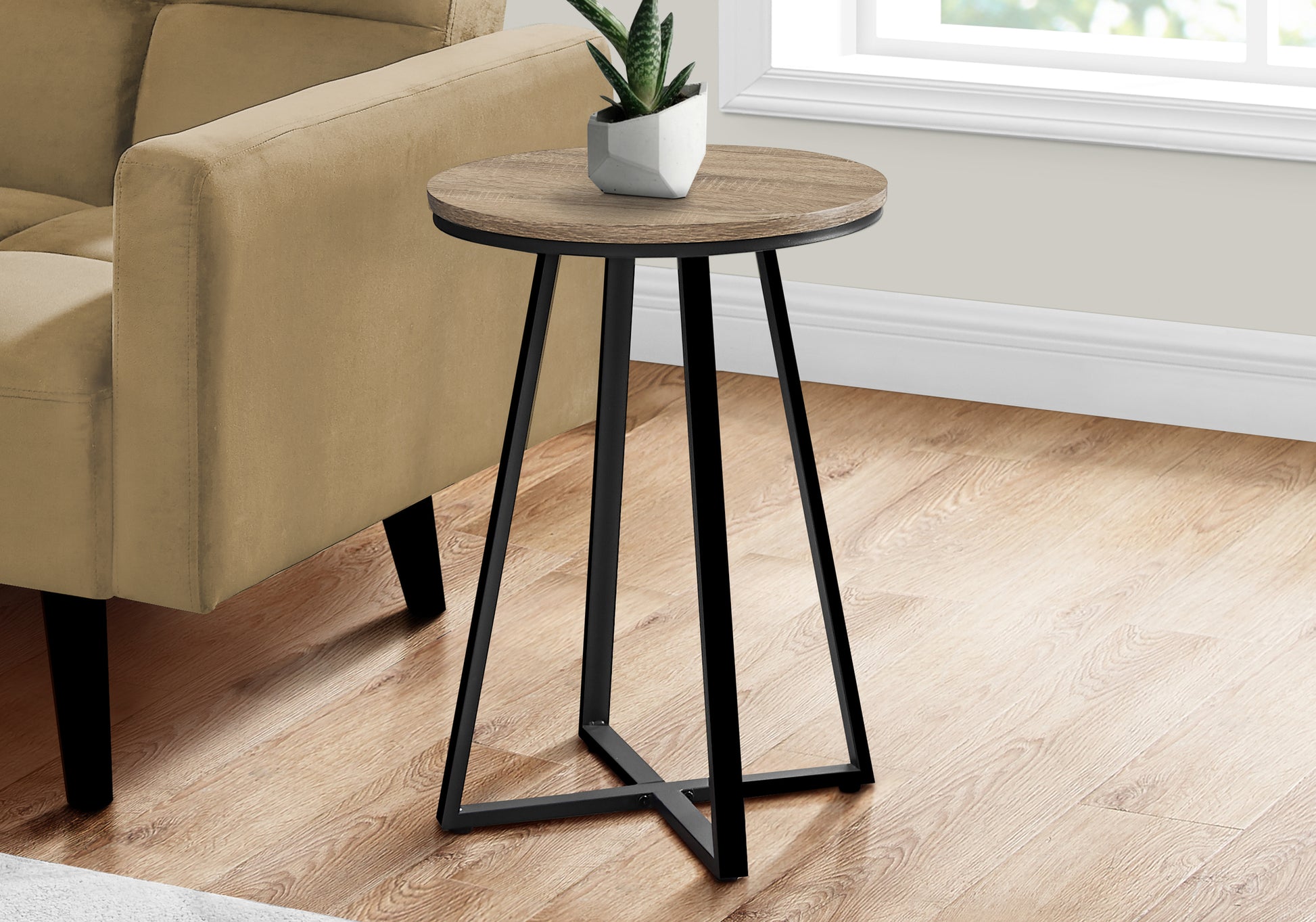Accent Table 22"H Round Black Side Table-Accent Table-DECOROLALA