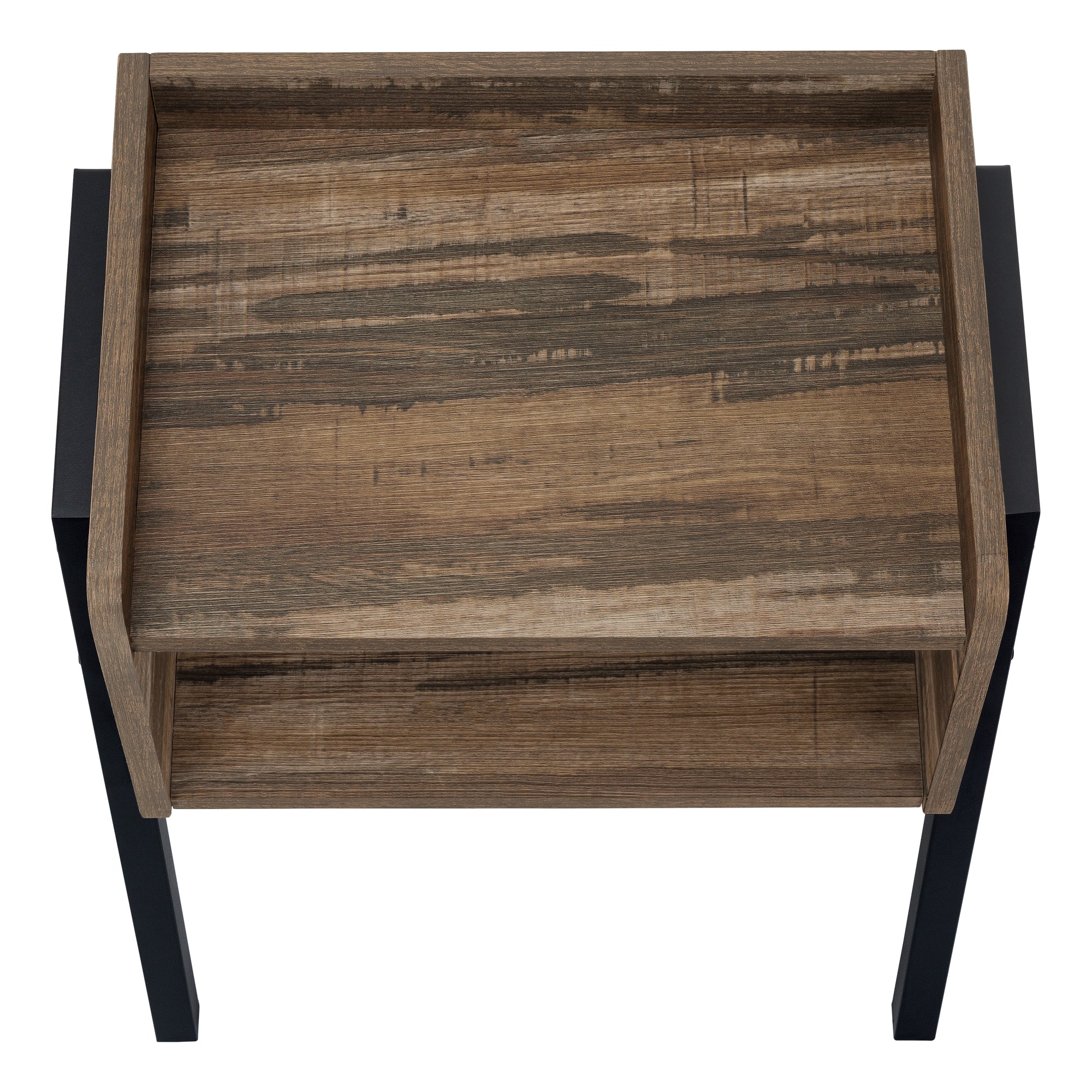 Accent Table - 23"H / Brown Reclaimed-Look / Black Metal-Accent Table-DECOROLALA