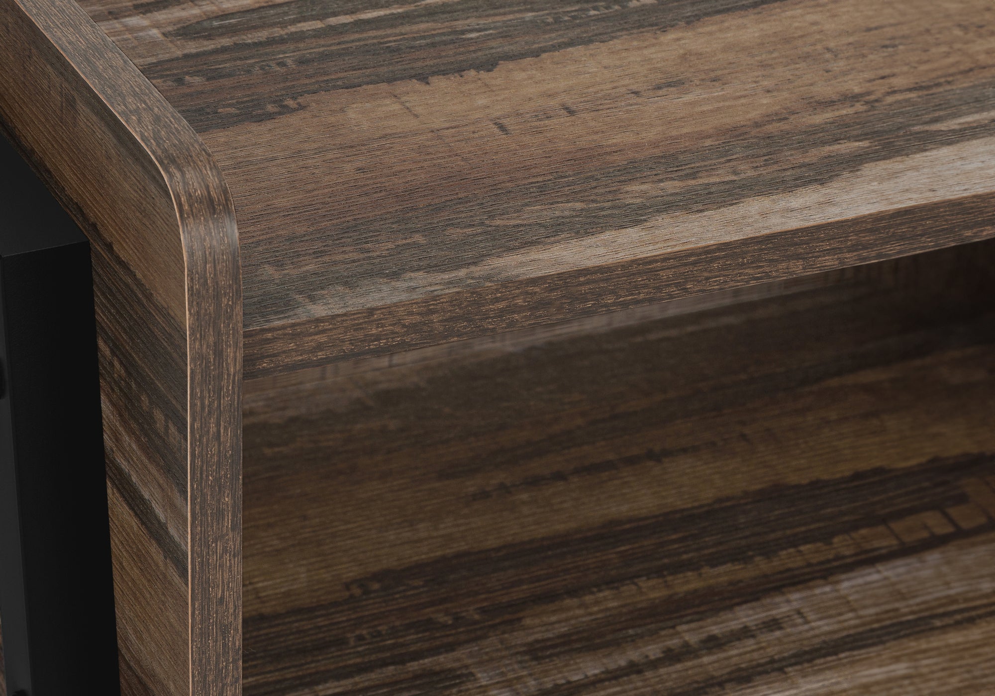 Accent Table - 23"H / Brown Reclaimed-Look / Black Metal-Accent Table-DECOROLALA