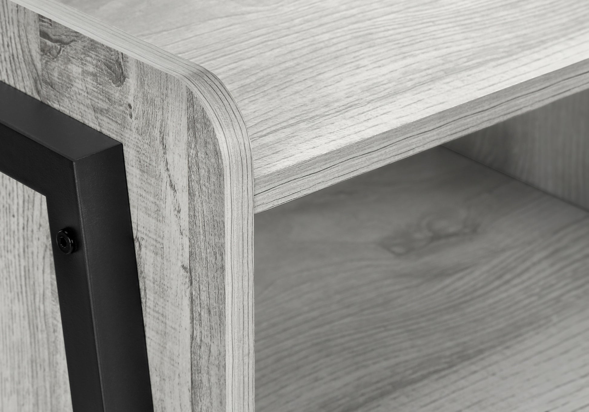 Accent Table - 23"H / Brown Reclaimed-Look / Black Metal-Accent Table-DECOROLALA