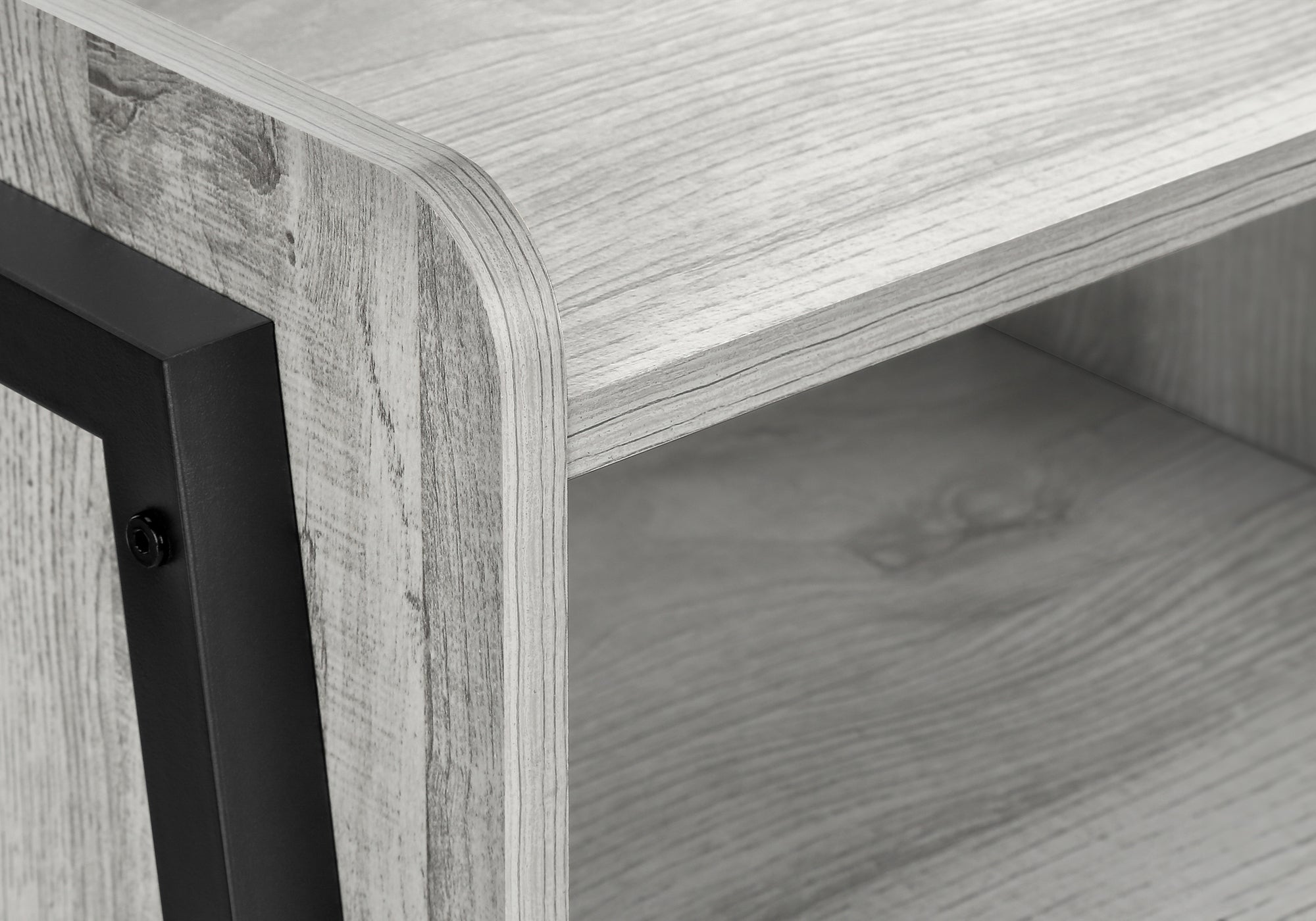 Accent Table - 23"H / Brown Reclaimed-Look / Black Metal-Accent Table-DECOROLALA