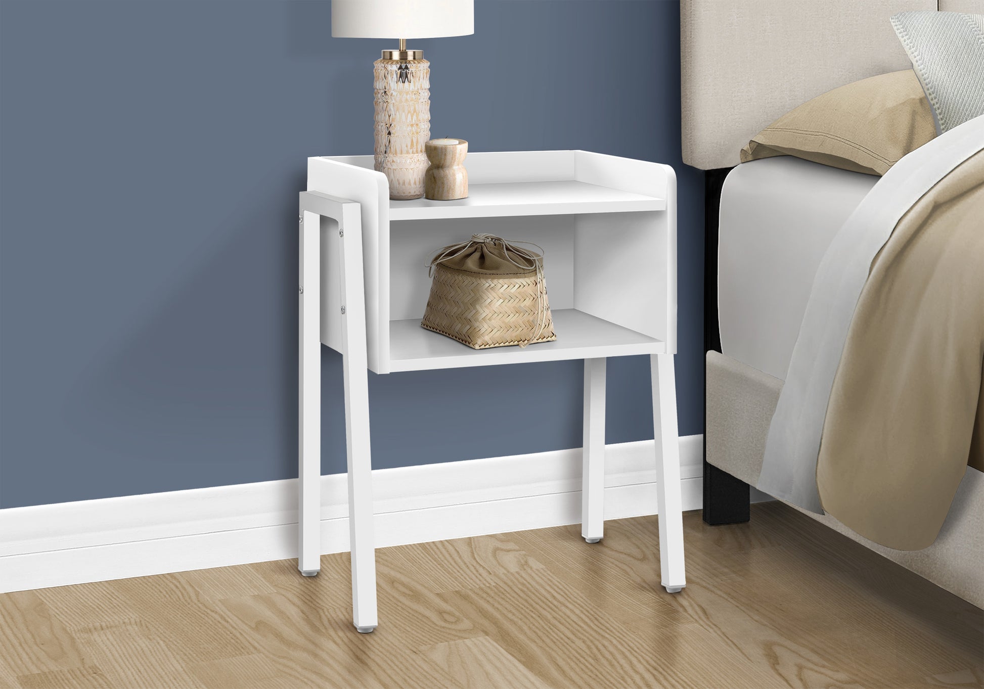 Accent Table 23"H Brown Reclaimed Wood Black Metal-Accent Table-DECOROLALA