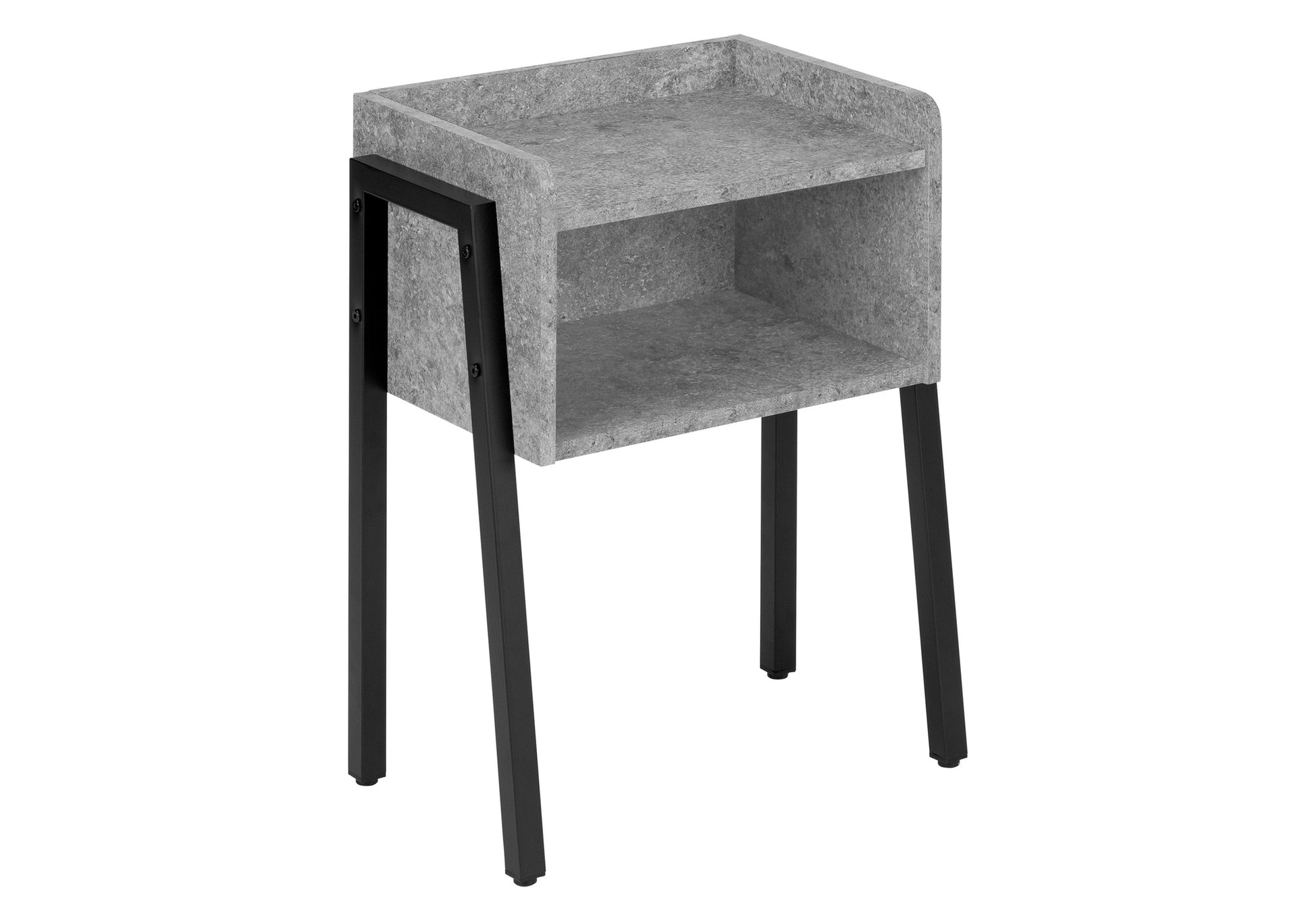 Accent Table 23"H Brown Reclaimed Wood Black Metal-Accent Table-DECOROLALA