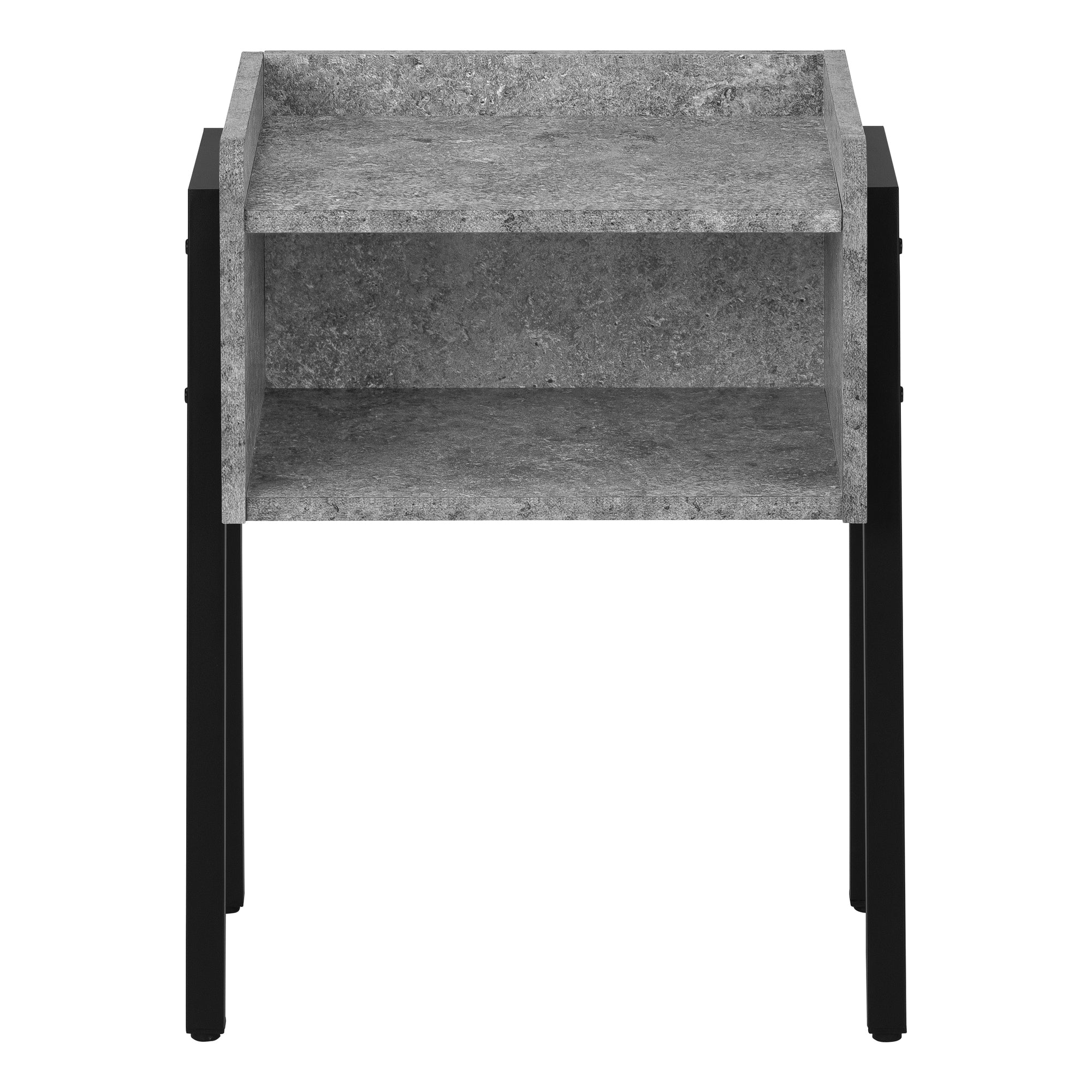 Accent Table 23"H Brown Reclaimed Wood Black Metal-Accent Table-DECOROLALA
