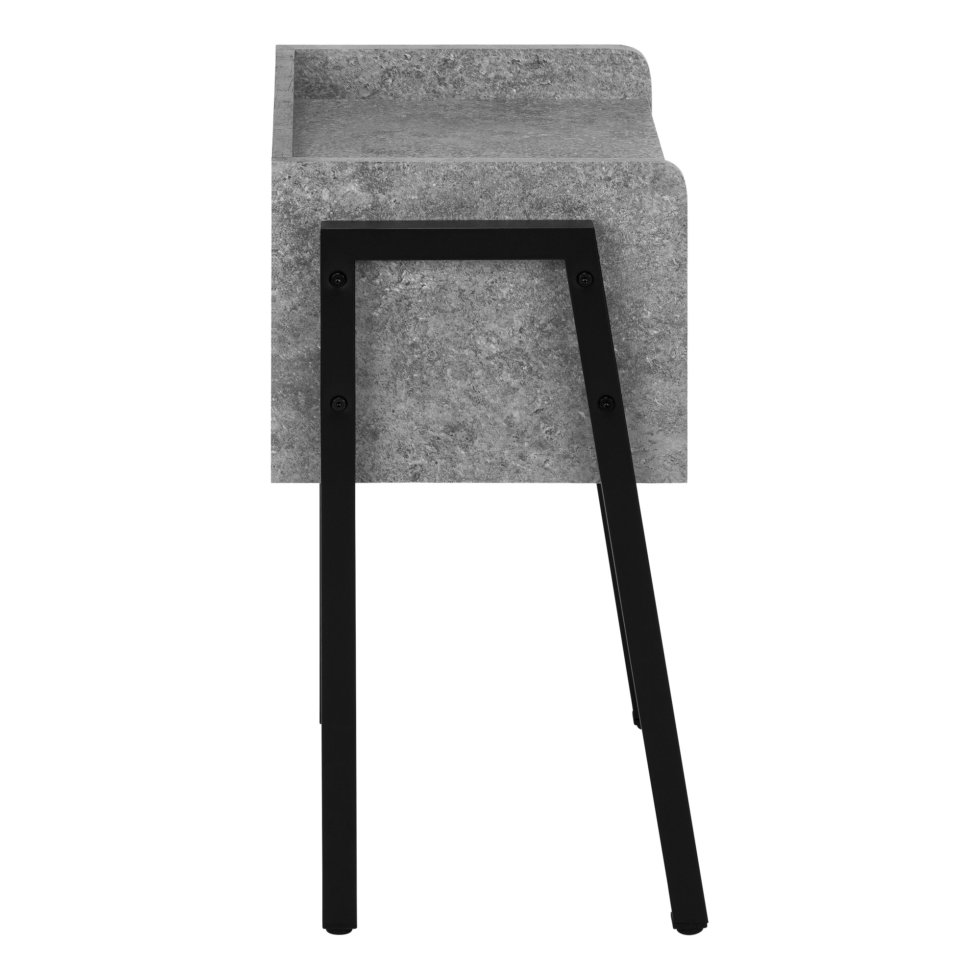 Accent Table 23"H Brown Reclaimed Wood Black Metal-Accent Table-DECOROLALA
