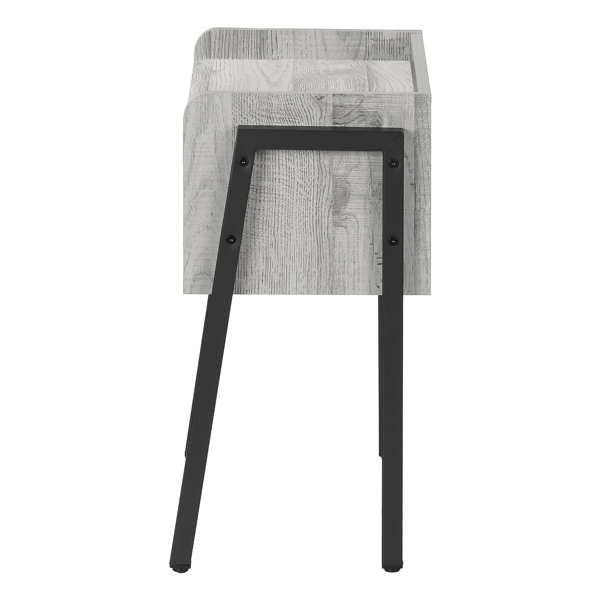 Accent Table 23"H Brown Reclaimed Wood Black Metal-Accent Table-DECOROLALA