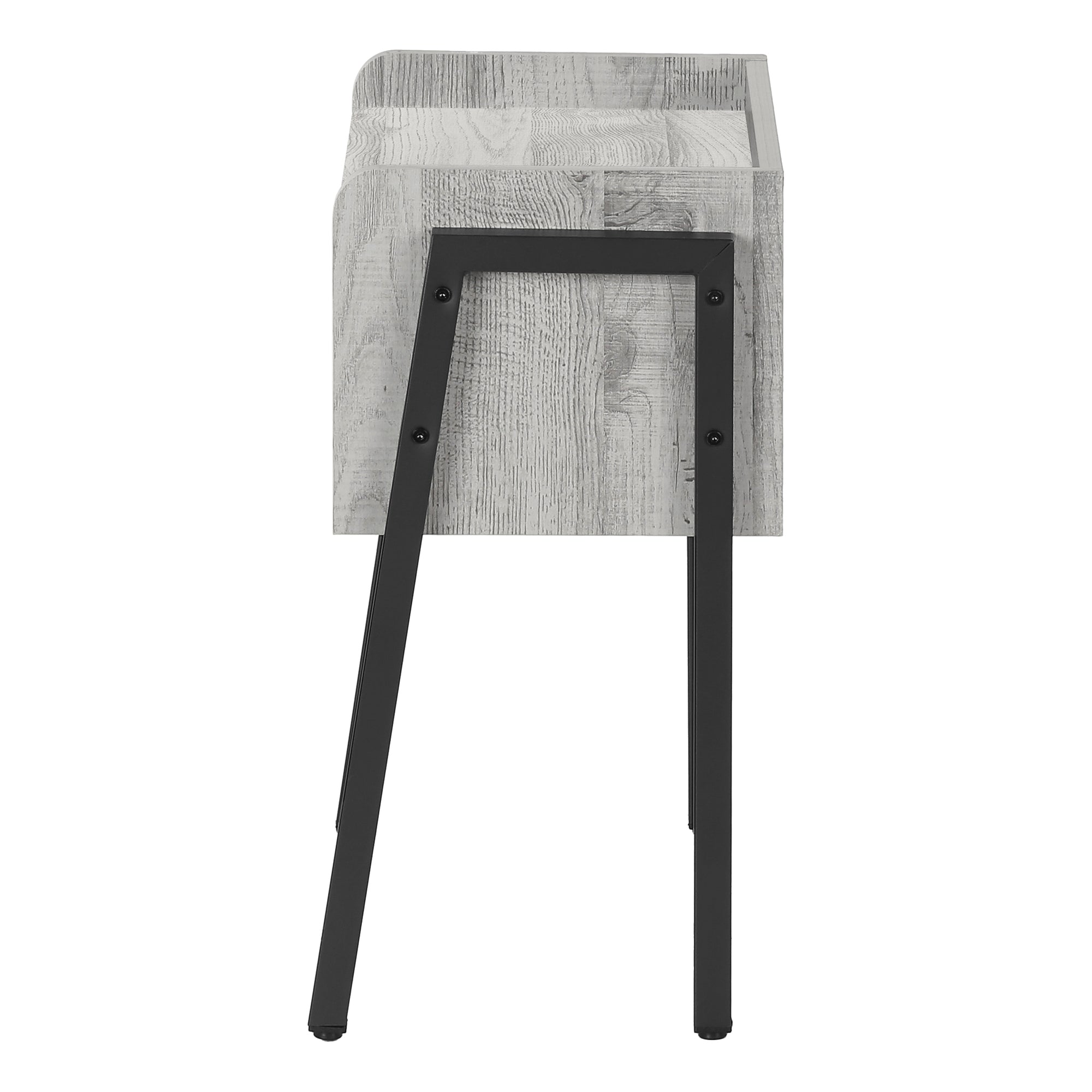 Accent Table 23"H Brown Reclaimed Wood Black Metal-Accent Table-DECOROLALA