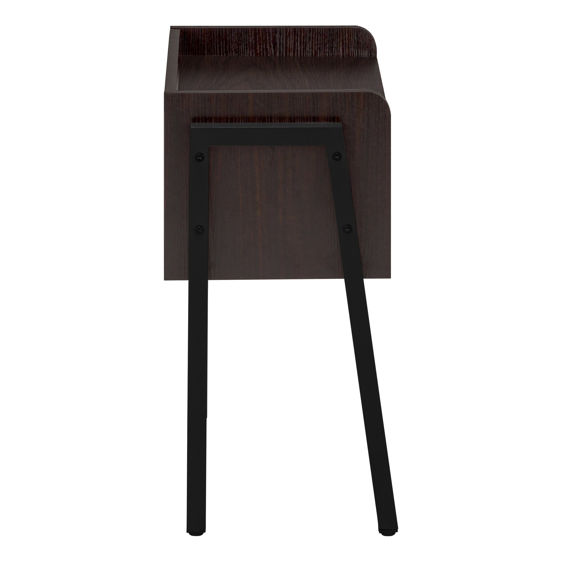 Accent Table 23"H Brown Reclaimed Wood Black Metal-Accent Table-DECOROLALA