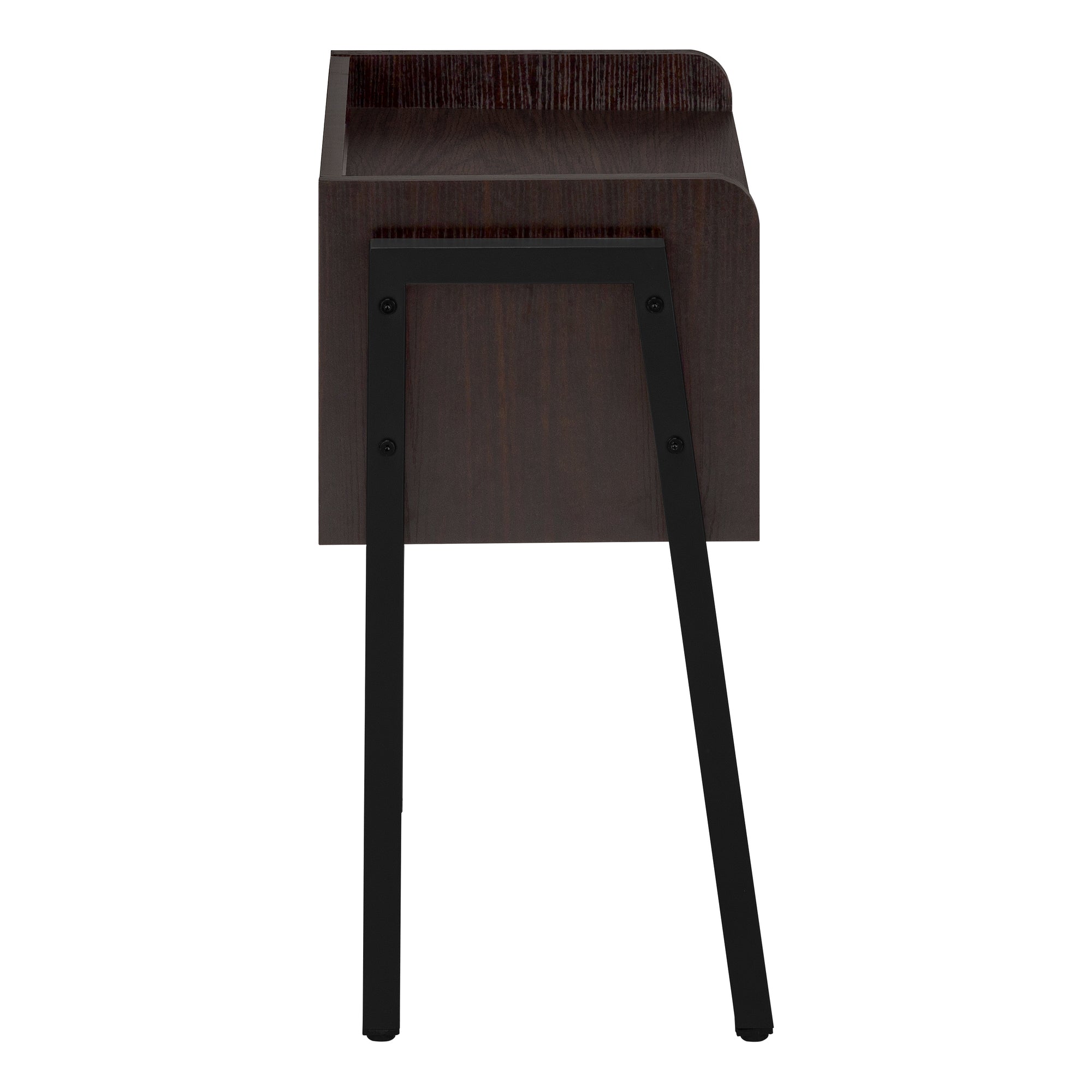 Accent Table 23"H Brown Reclaimed Wood Black Metal-Accent Table-DECOROLALA