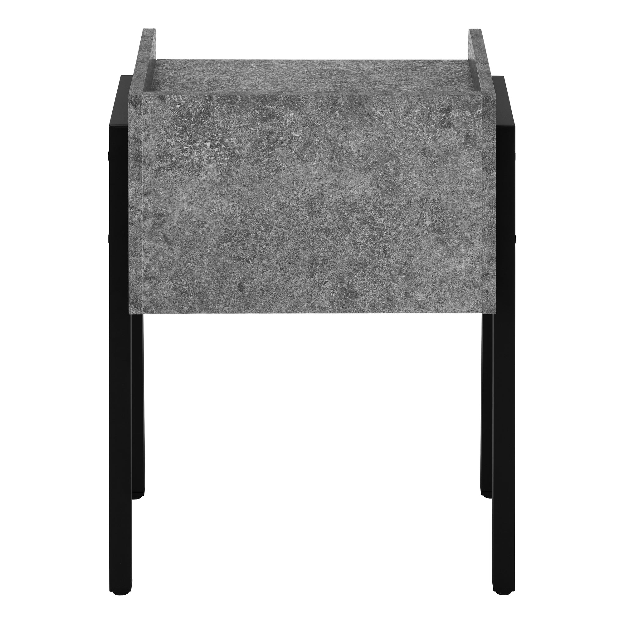 Accent Table 23"H Brown Reclaimed Wood Black Metal-Accent Table-DECOROLALA