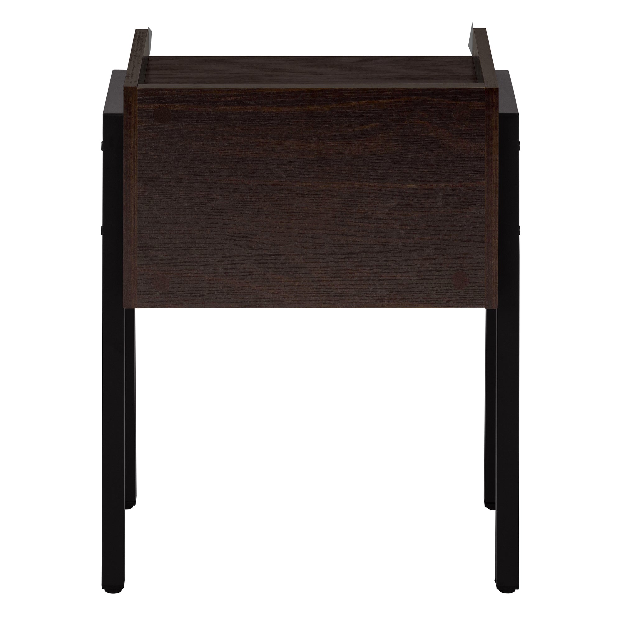 Accent Table 23"H Brown Reclaimed Wood Black Metal-Accent Table-DECOROLALA