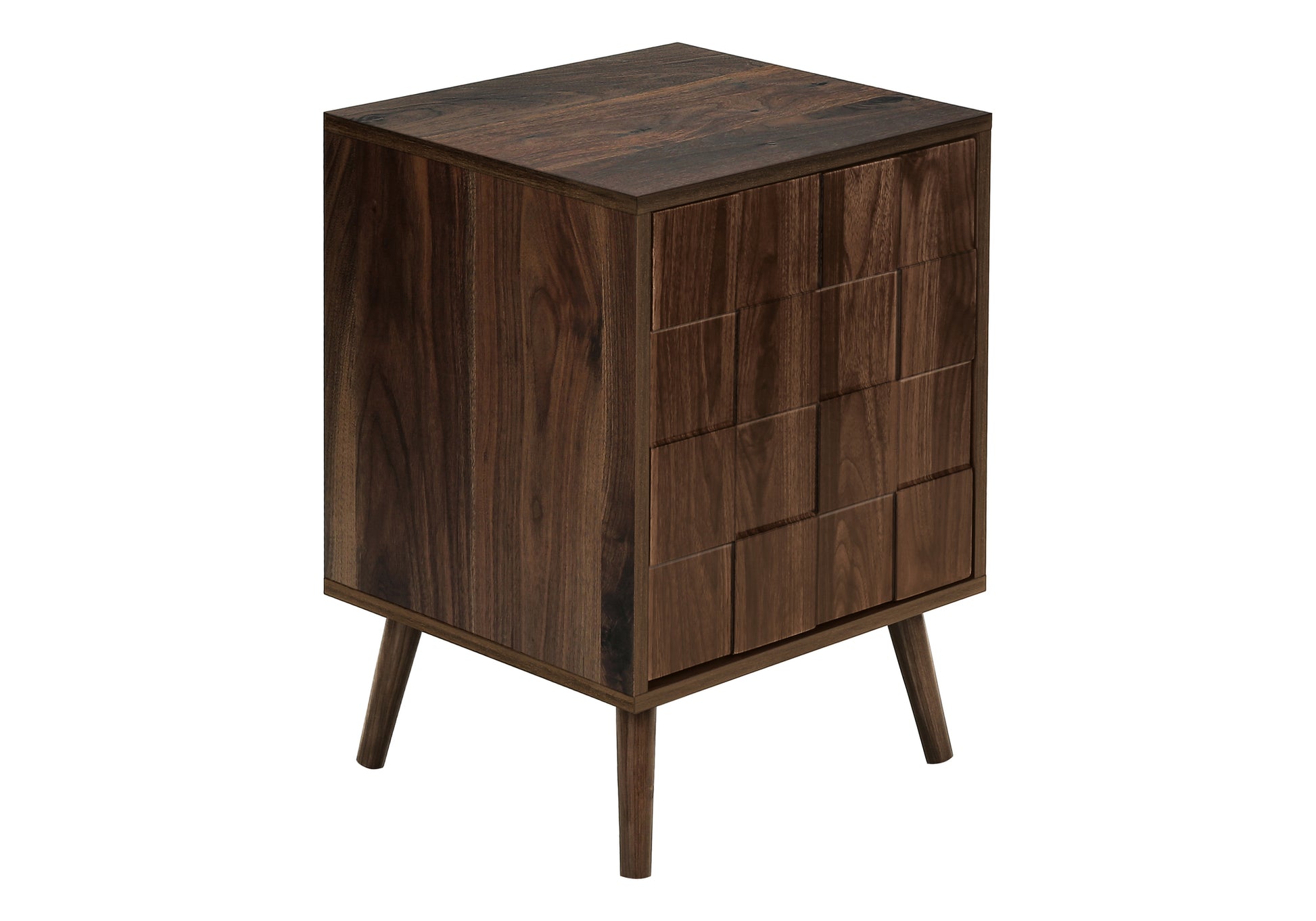 Accent Table 23"H Dark Walnut with Storage Door-Accent Table-DECOROLALA