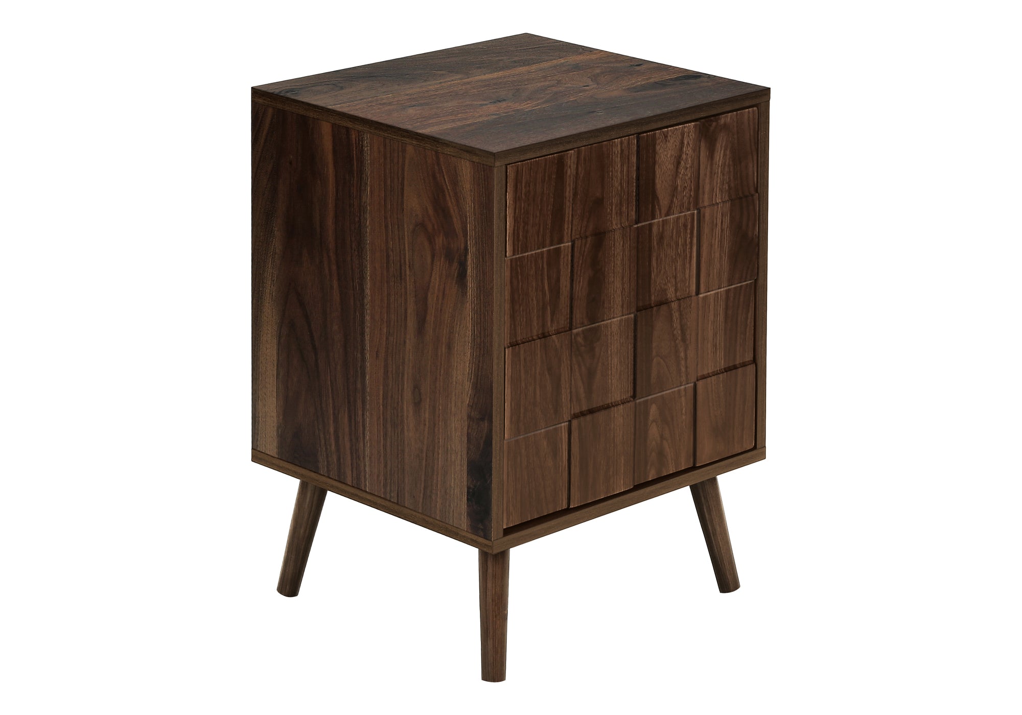 Accent Table 23"H Dark Walnut with Storage Door-Accent Table-DECOROLALA