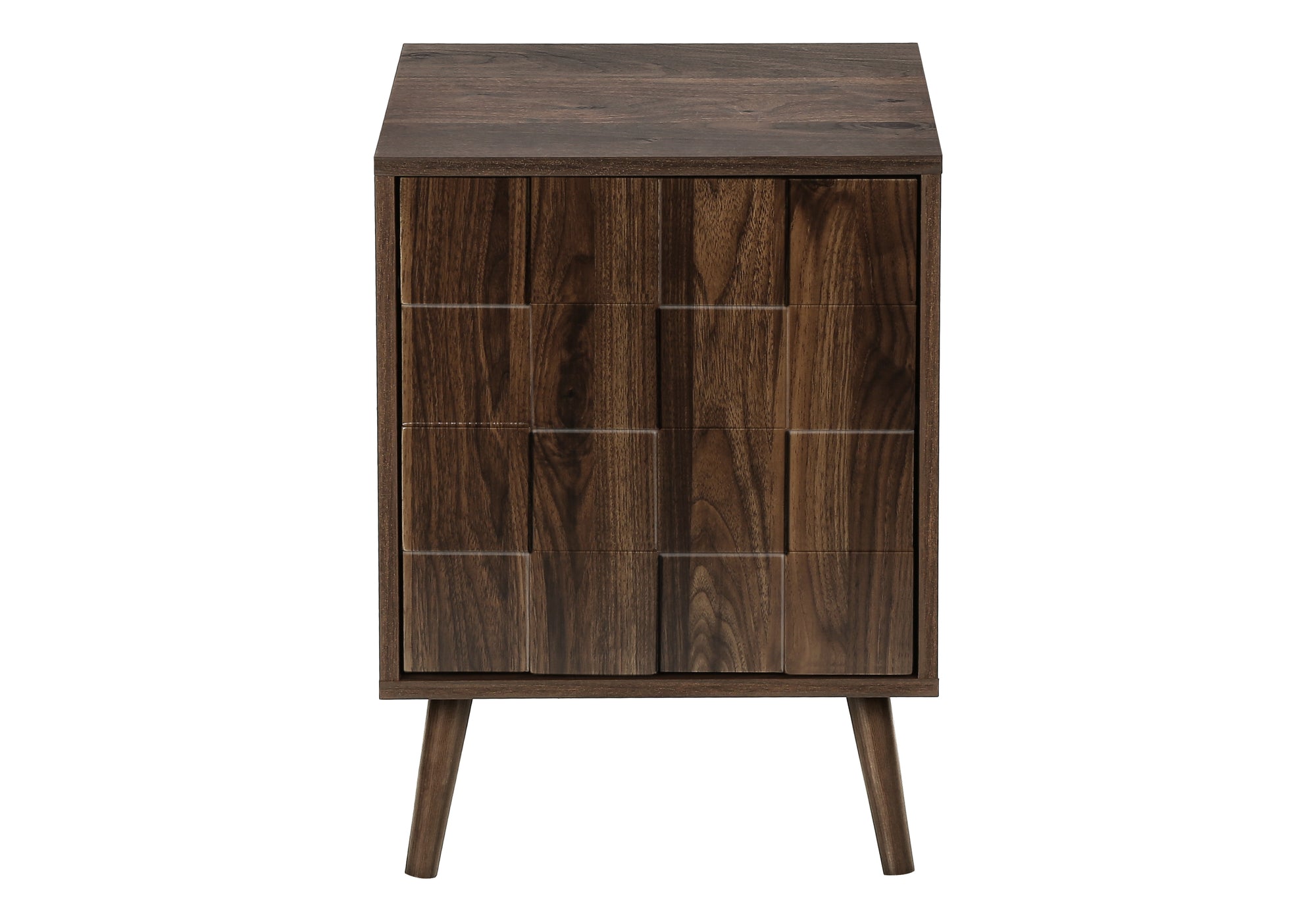 Accent Table 23"H Dark Walnut with Storage Door-Accent Table-DECOROLALA