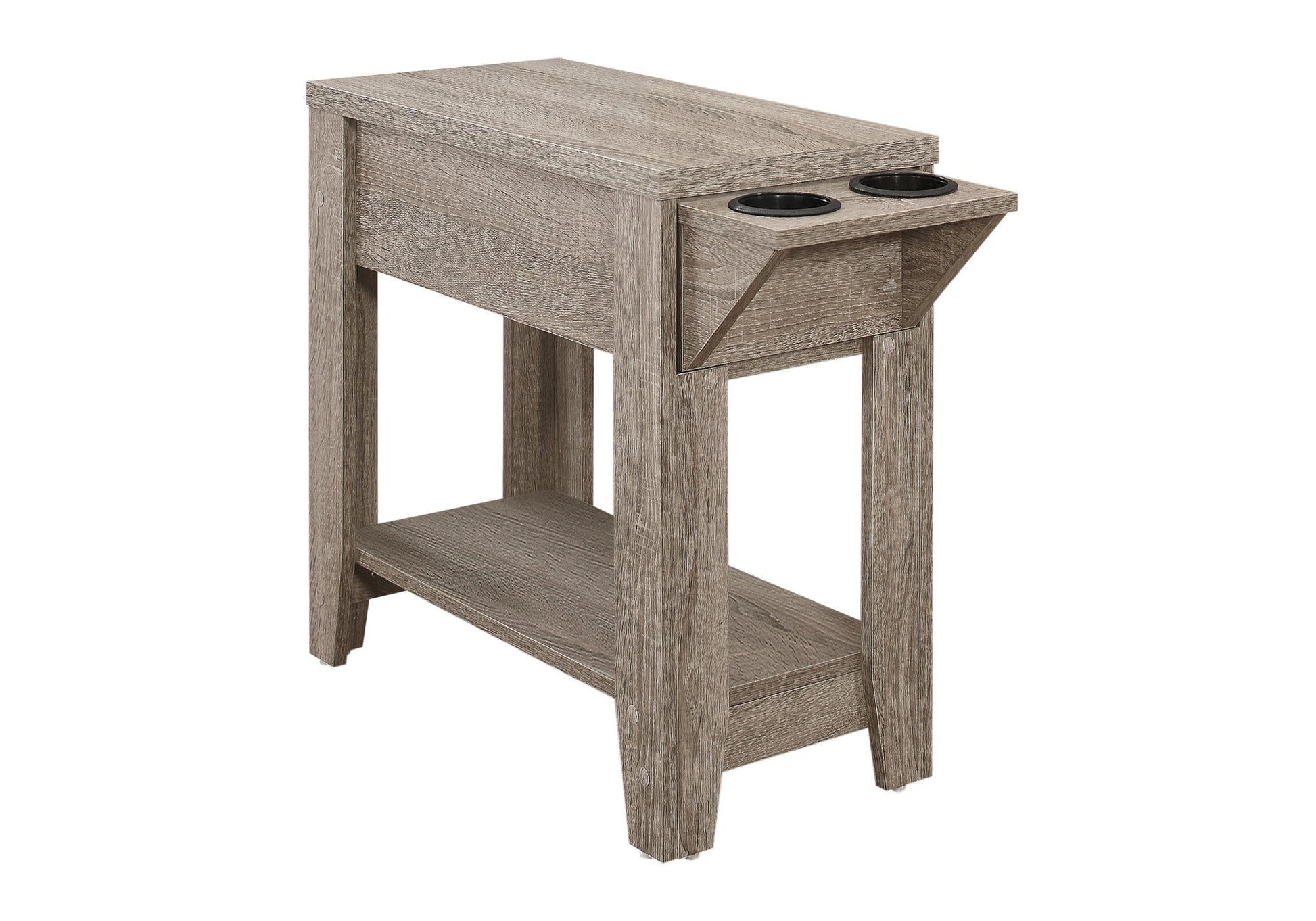 Accent Table 23"H Espresso w/ Glass Holder-Accent Table-DECOROLALA