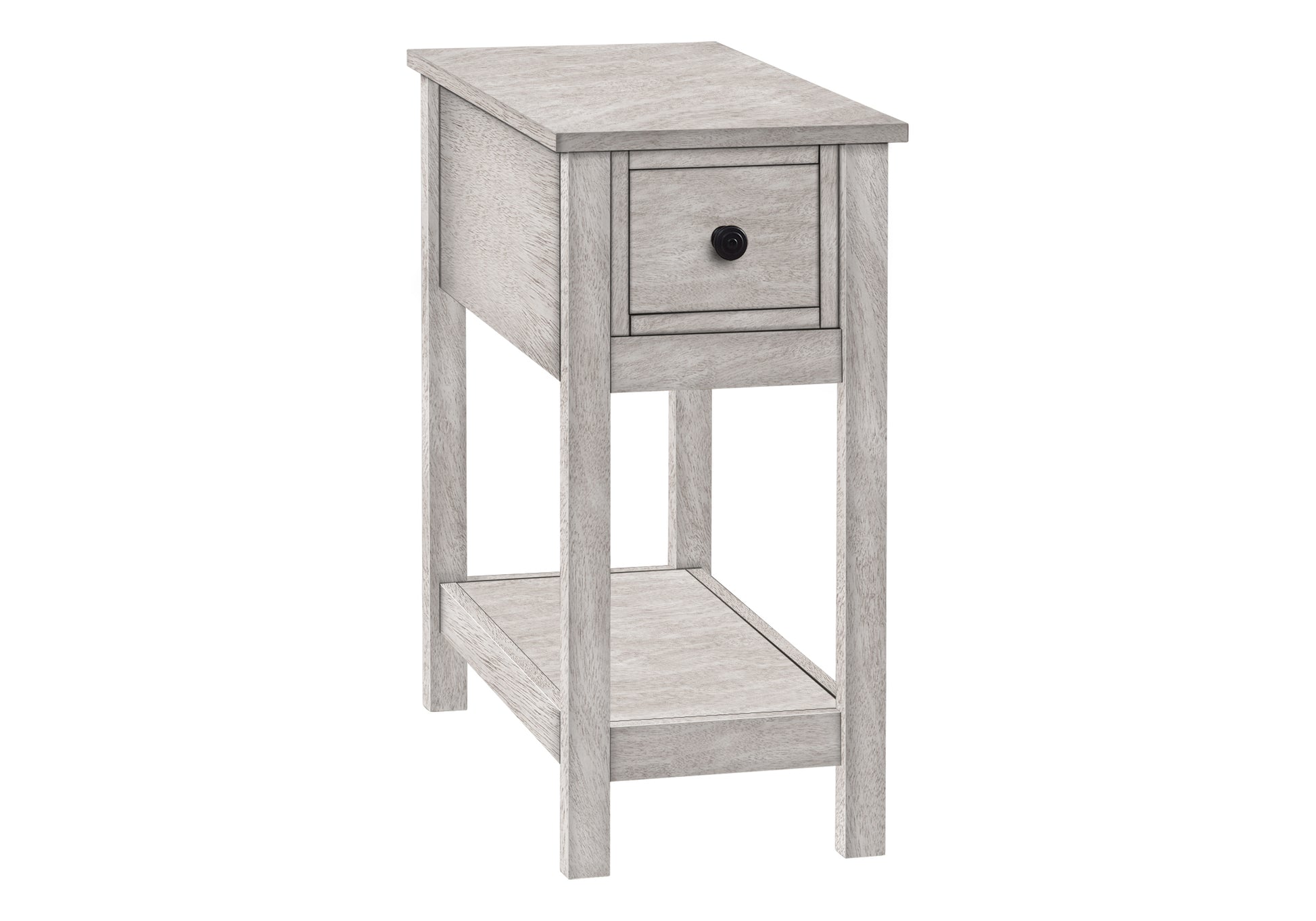 Accent Table 24"H 2-Tier Antique White Espresso-Accent Table-DECOROLALA