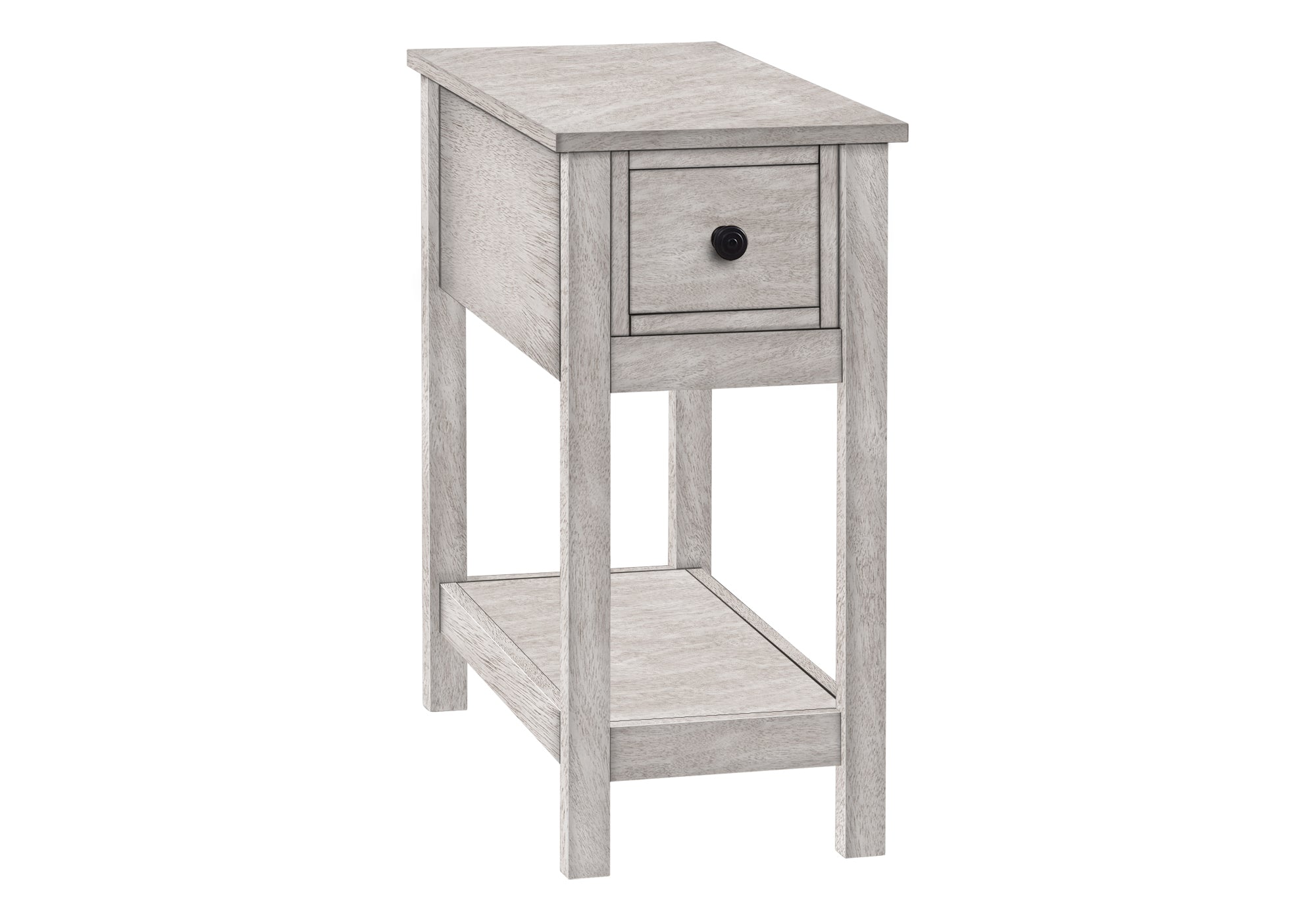Accent Table 24"H 2-Tier Antique White Espresso-Accent Table-DECOROLALA