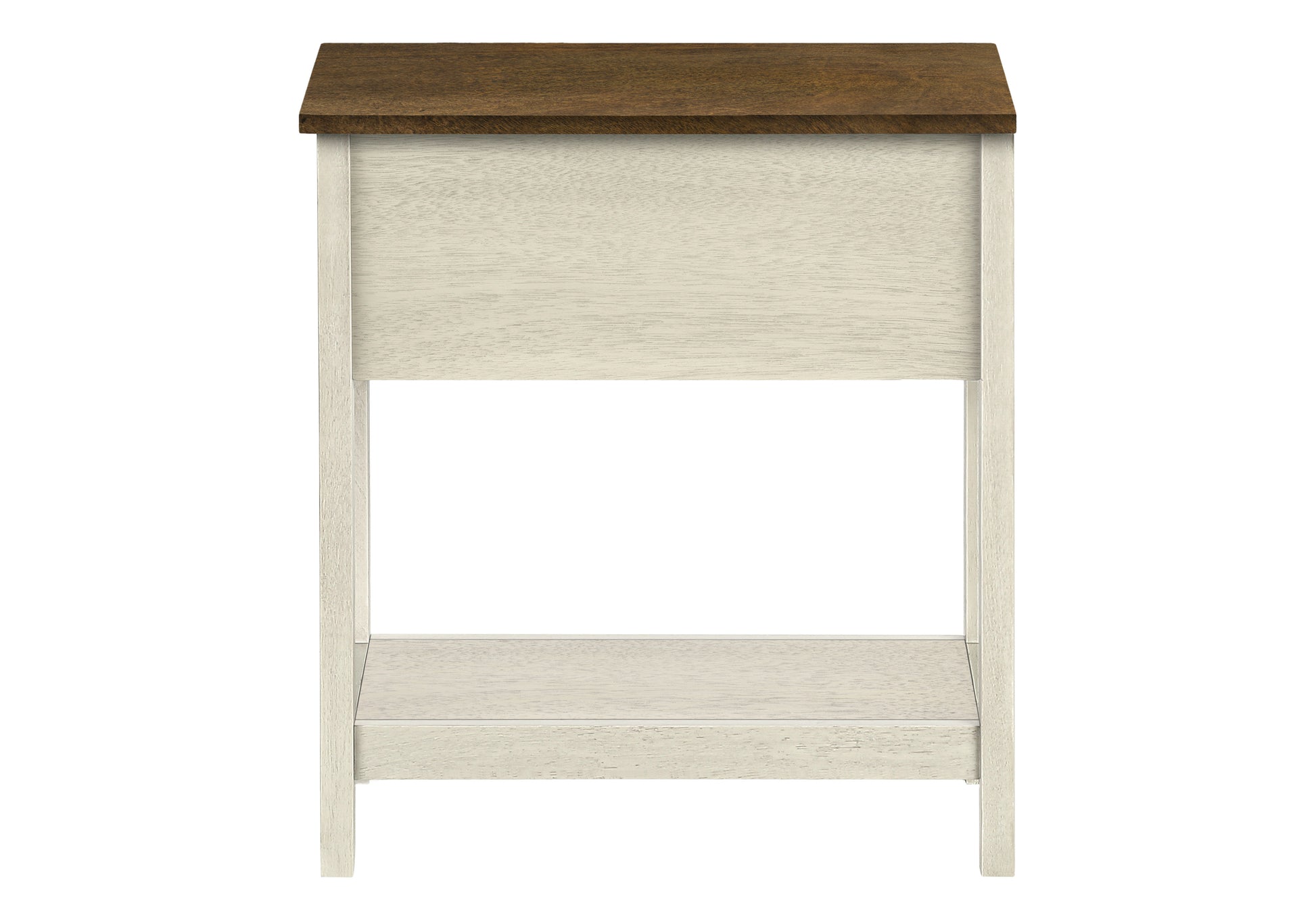Accent Table 24"H 2-Tier Antique White Espresso-Accent Table-DECOROLALA