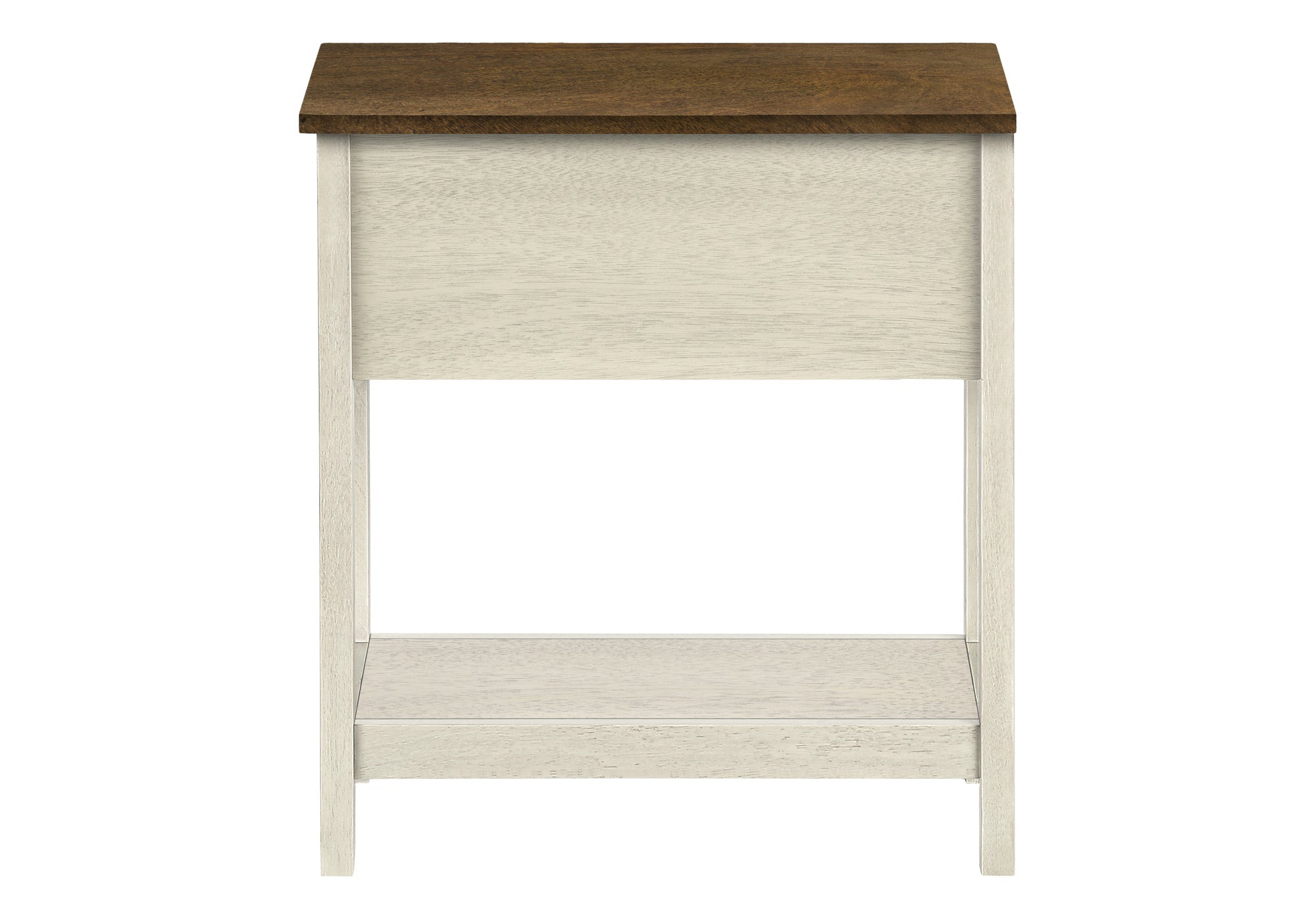 Accent Table 24"H 2-Tier Antique White Espresso-Accent Table-DECOROLALA