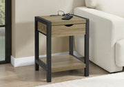 Accent Table 24"H 2-Tier Dark Taupe Black Metal-DECOROLALA