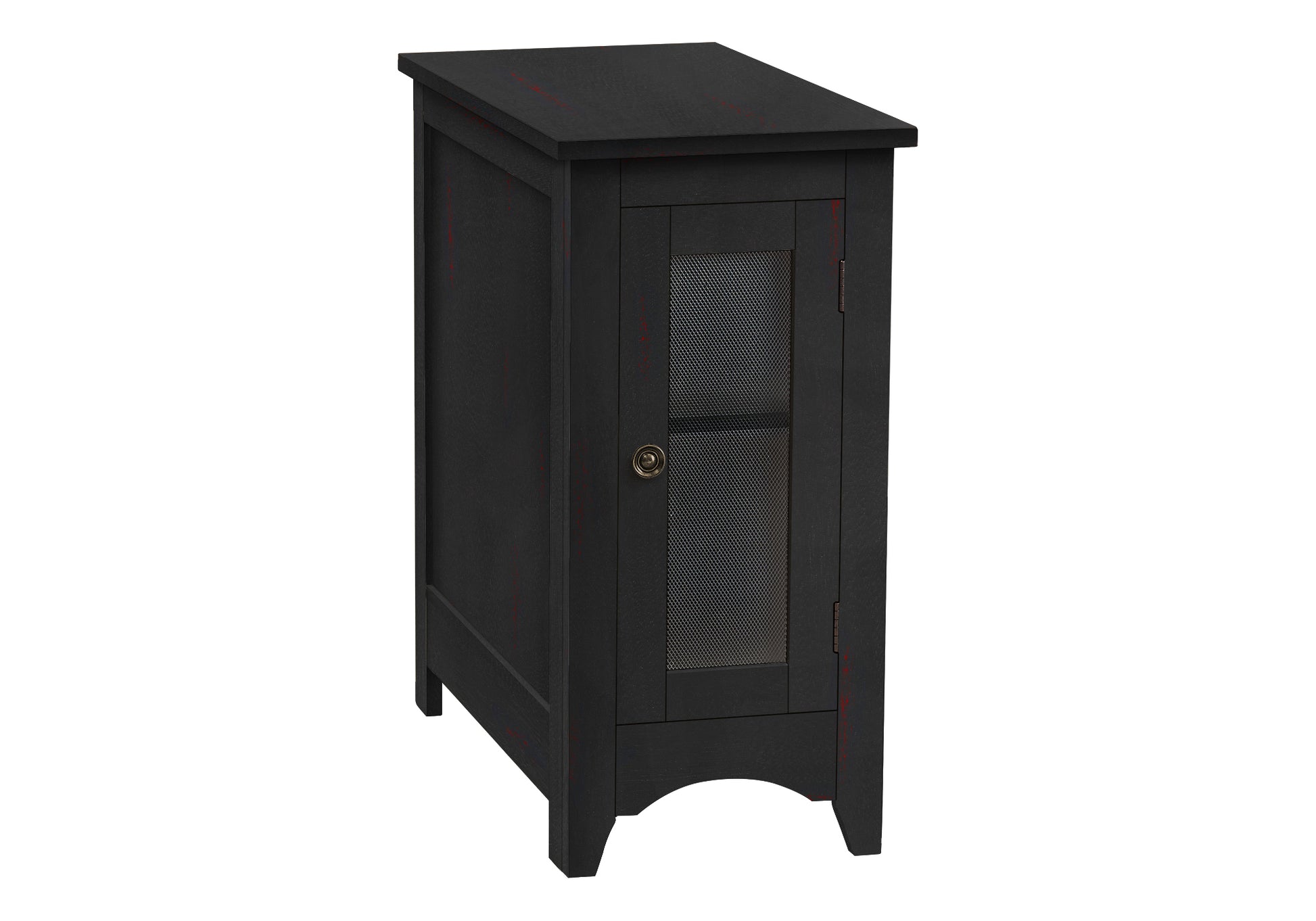 Accent Table 24"H Antique White & Espresso Storage-Accent Table-DECOROLALA