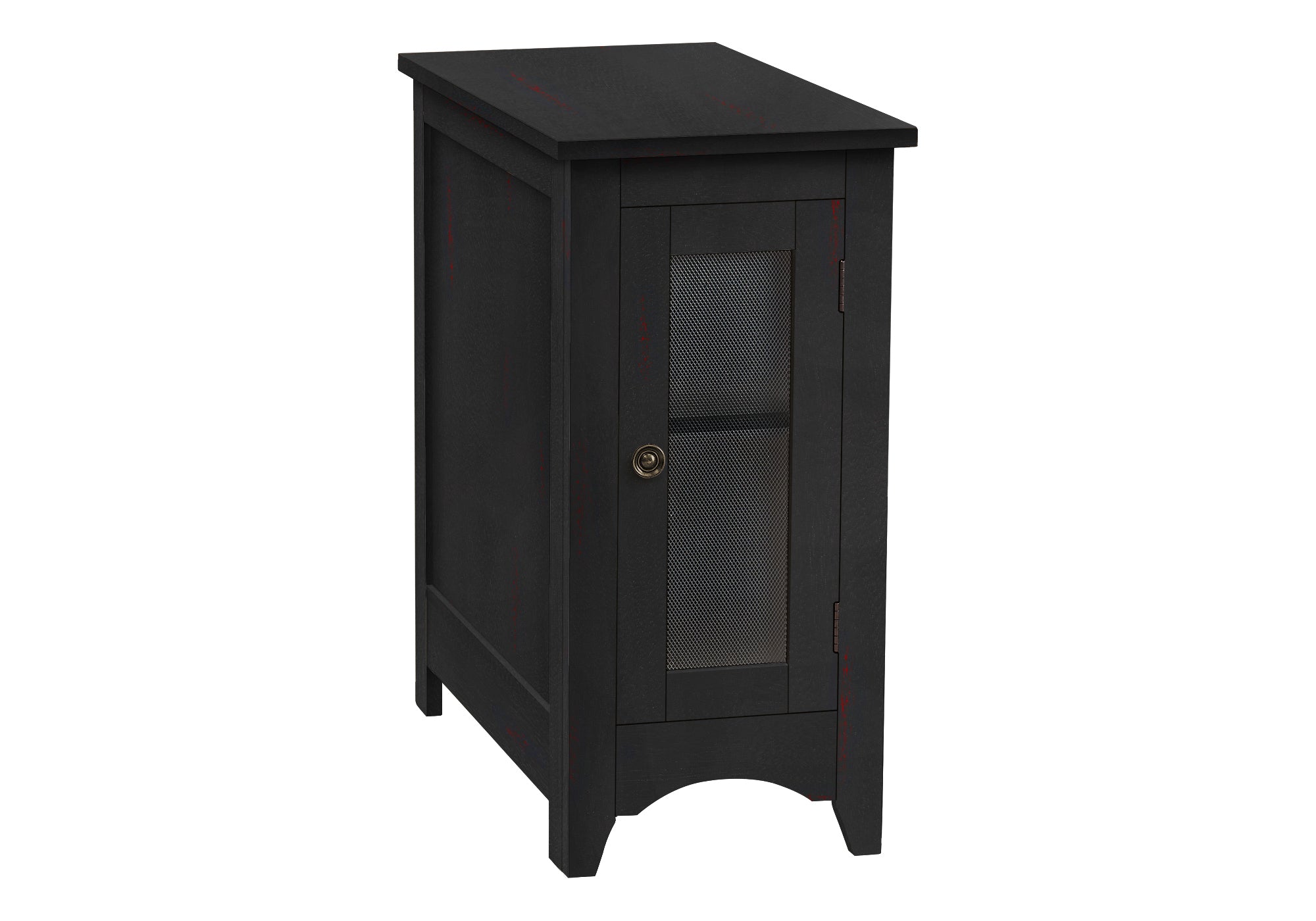 Accent Table 24"H Antique White & Espresso Storage-Accent Table-DECOROLALA