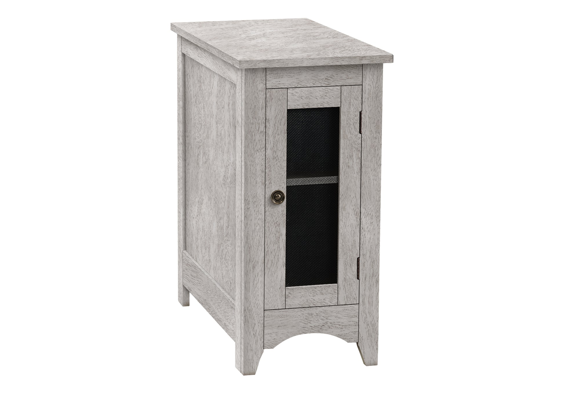 Accent Table 24"H Antique White & Espresso Storage-Accent Table-DECOROLALA