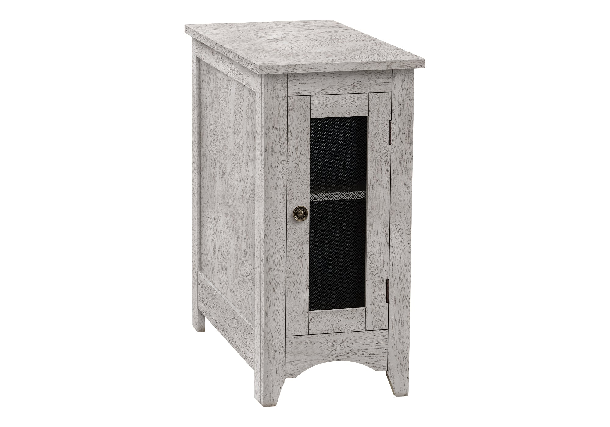 Accent Table 24"H Antique White & Espresso Storage-Accent Table-DECOROLALA