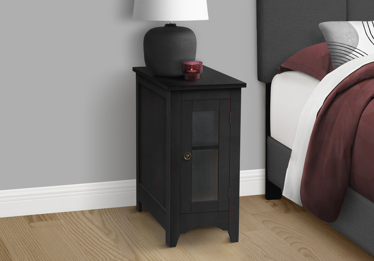 Accent Table 24"H Antique White & Espresso Storage-Accent Tables-DECOROLALA